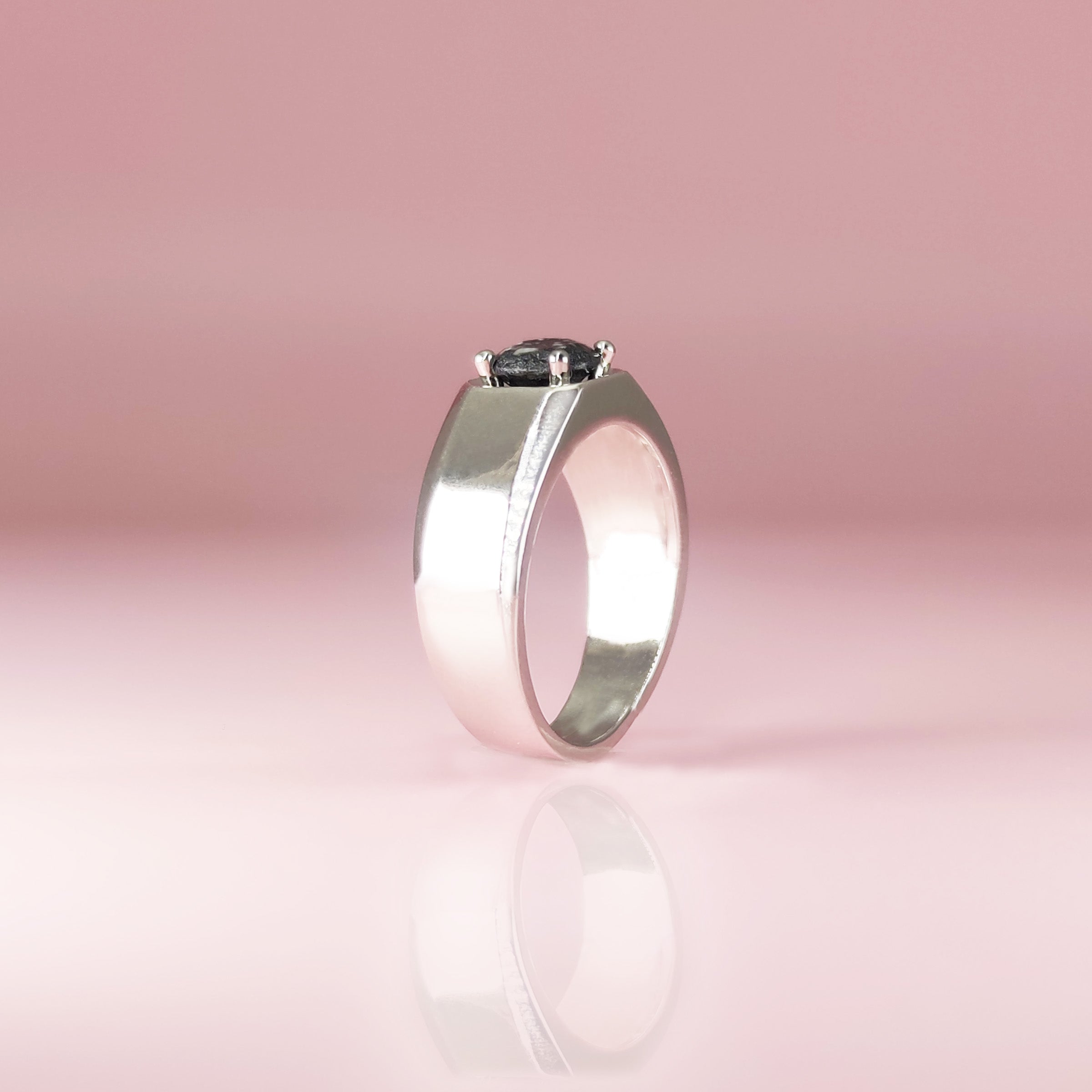 Treasured Echo Men's Ashes Ring - Memorial Jewelry for Men, Cremation Keepsake, Handcrafted Stainless Steel Ring for Remembrance - Perfect for Memorial Services, Grieving Process & Honoring Loved Ones