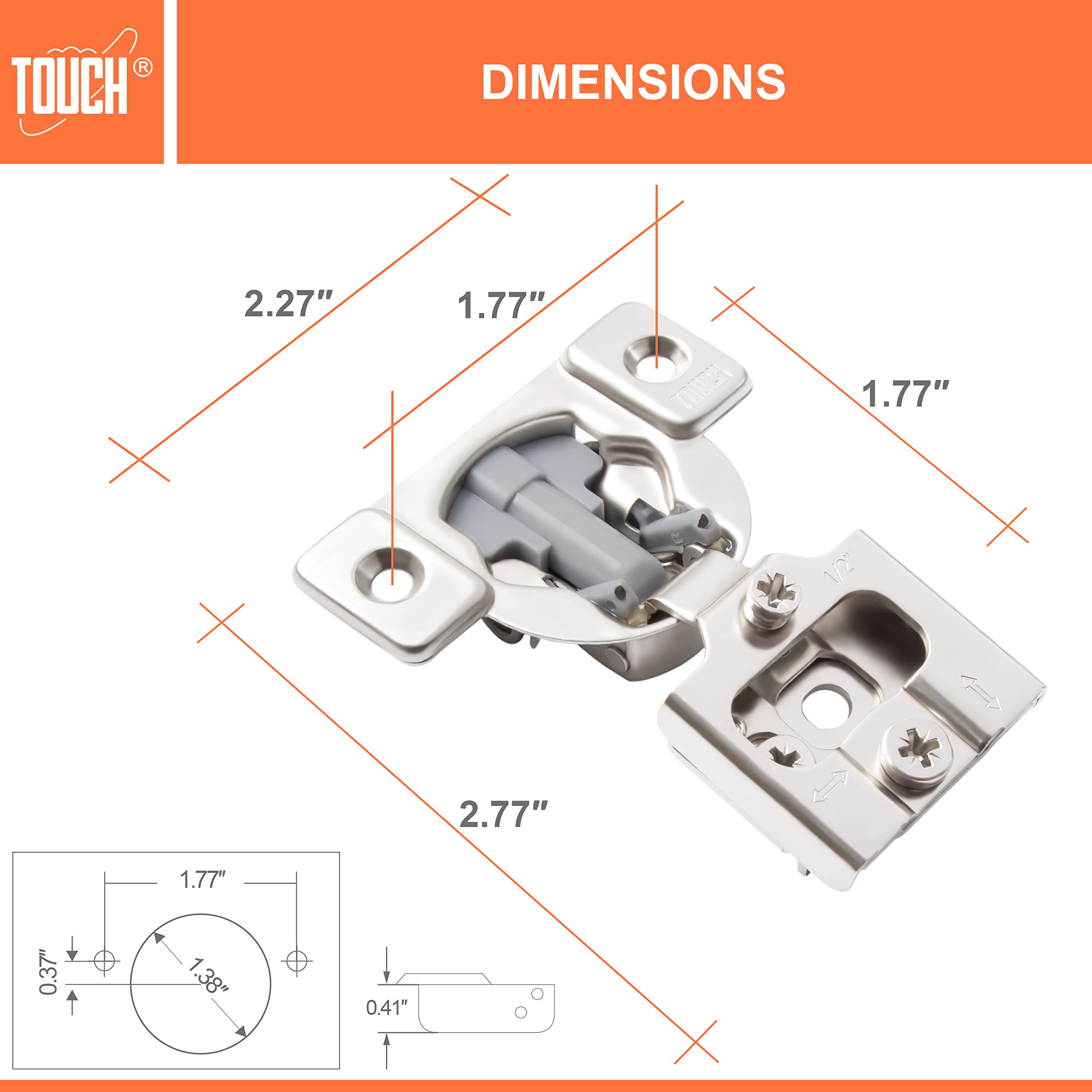 Soft Close Cabinet Hinges 1/2