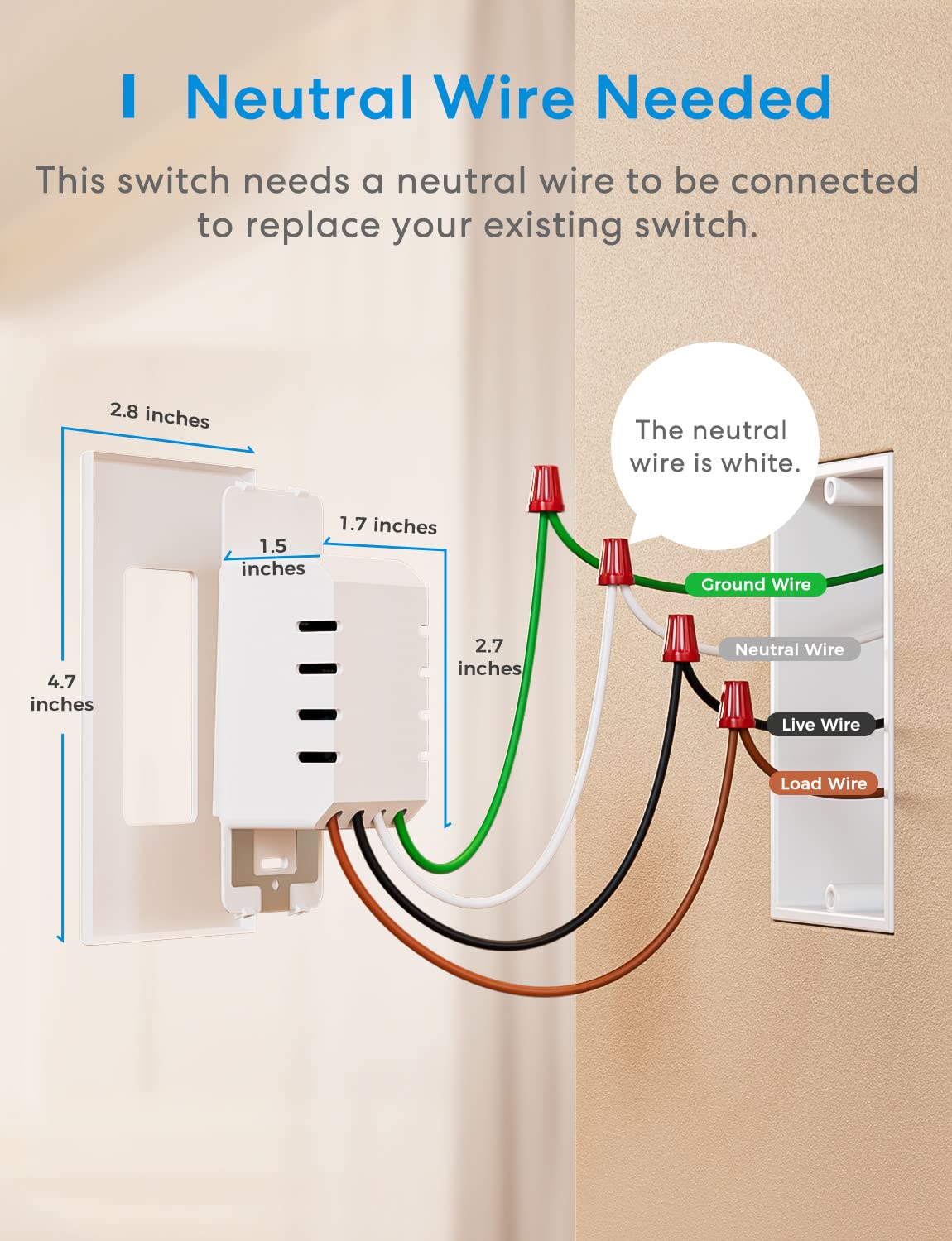 meross Smart Dimmer Switch for Apple HomeKit - WiFi Light Switch Compatible with Alexa, Google Assistant & SmartThings | Single Pole, Neutral Wire Required | Works with Dimmable LED Bulbs | Remote Control & Scheduling (2-Pack) - Perfect for Living Room, Bedroom & Smart Home Automation