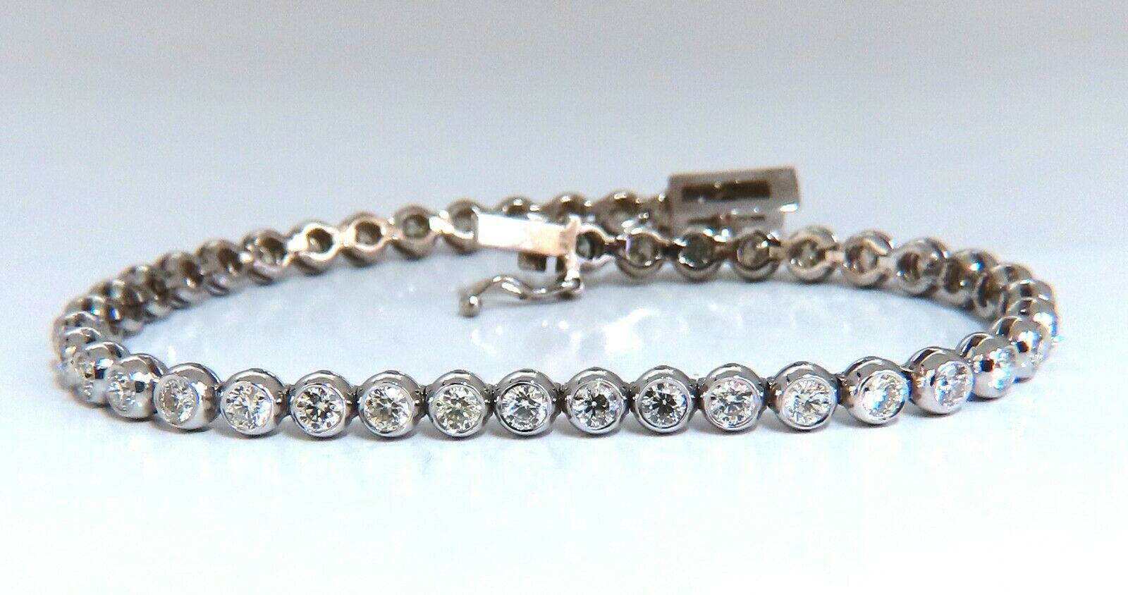 3.07 Carat Natural Round Diamond Tennis Bracelet in 14K Gold - Elegant Tubular Flush Link Design for Women | Perfect for Weddings, Anniversaries & Special Occasions