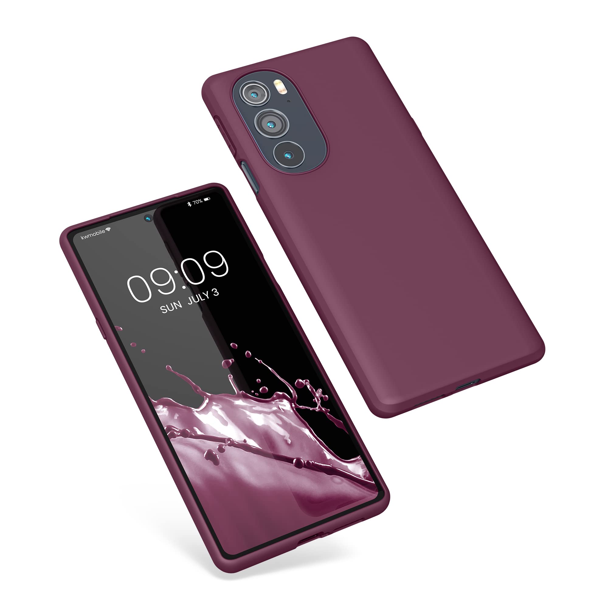 kwmobile Soft Slim Protective TPU Silicone Case for Motorola Edge 30 Pro / Edge Plus 2022 / Edge X30 - Shockproof Cover in Bordeaux Violet - Perfect for Daily Use, Travel & Outdoor Activities