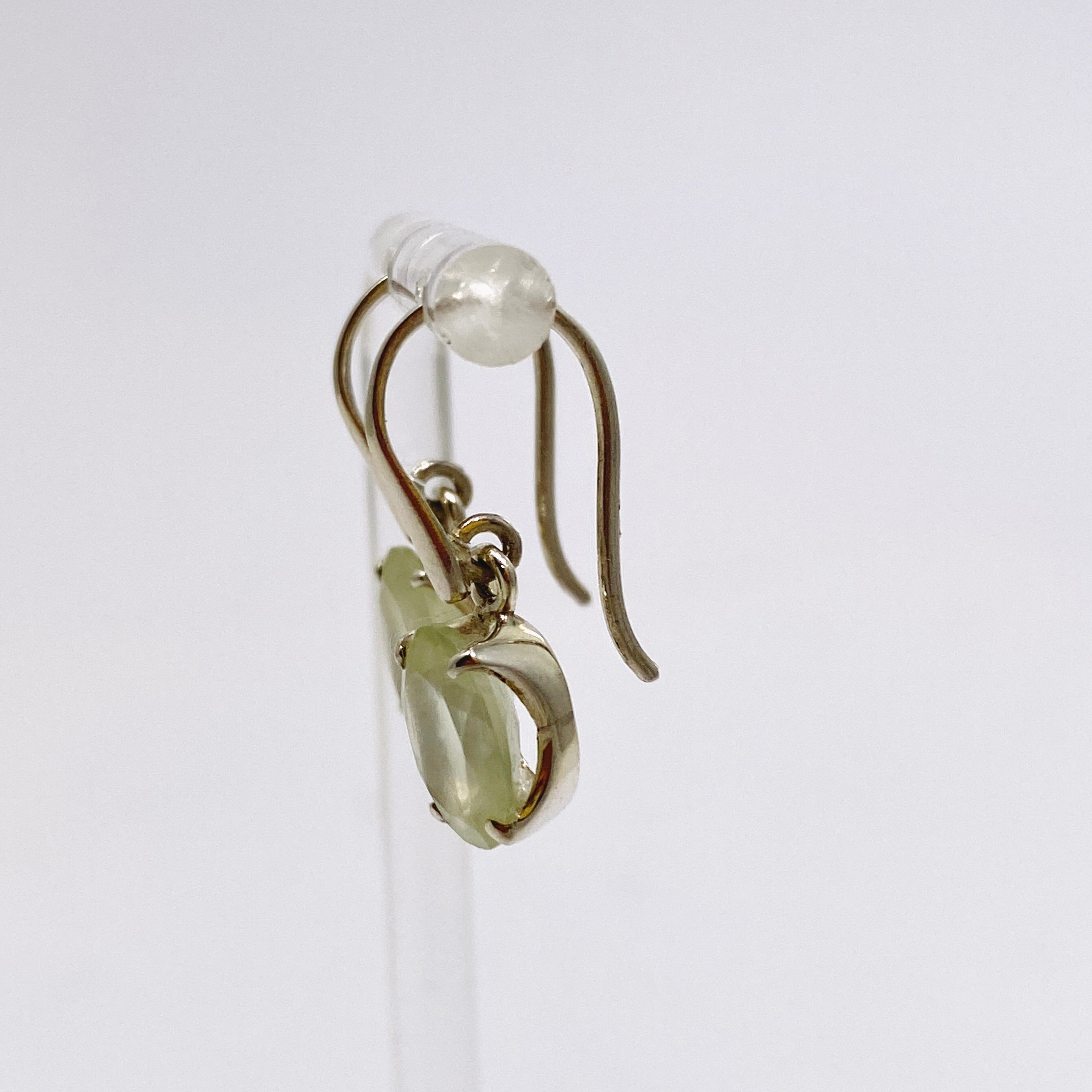 Prehnite Oval Faceted Earrings PEGJ314 - Elegant Gemstone Jewelry for Women | Perfect for Weddings, Parties & Special Occasions