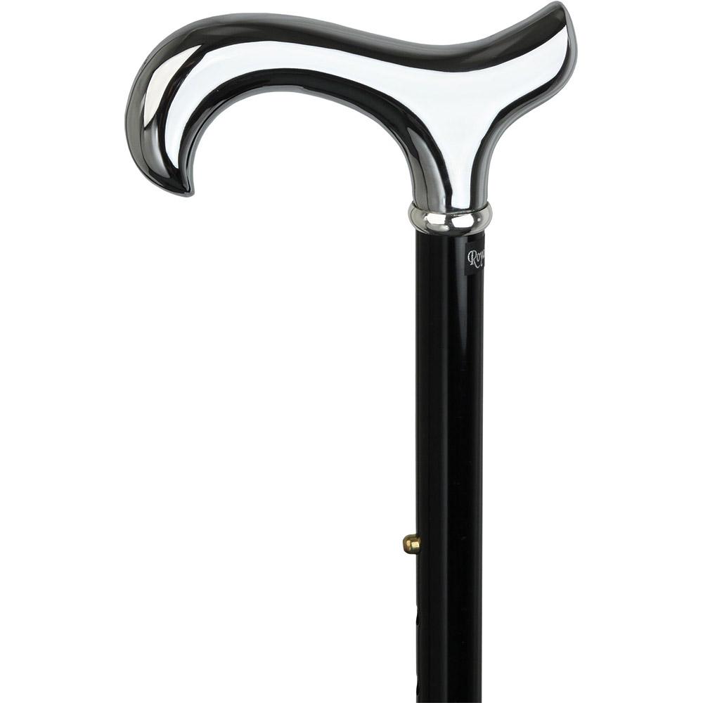 Premium Chrome Derby Cane with Scratch & Dent Finish - Foldable, Adjustable Shaft V3430 for Elderly Support, Walking Assistance & Fashionable Mobility Aid