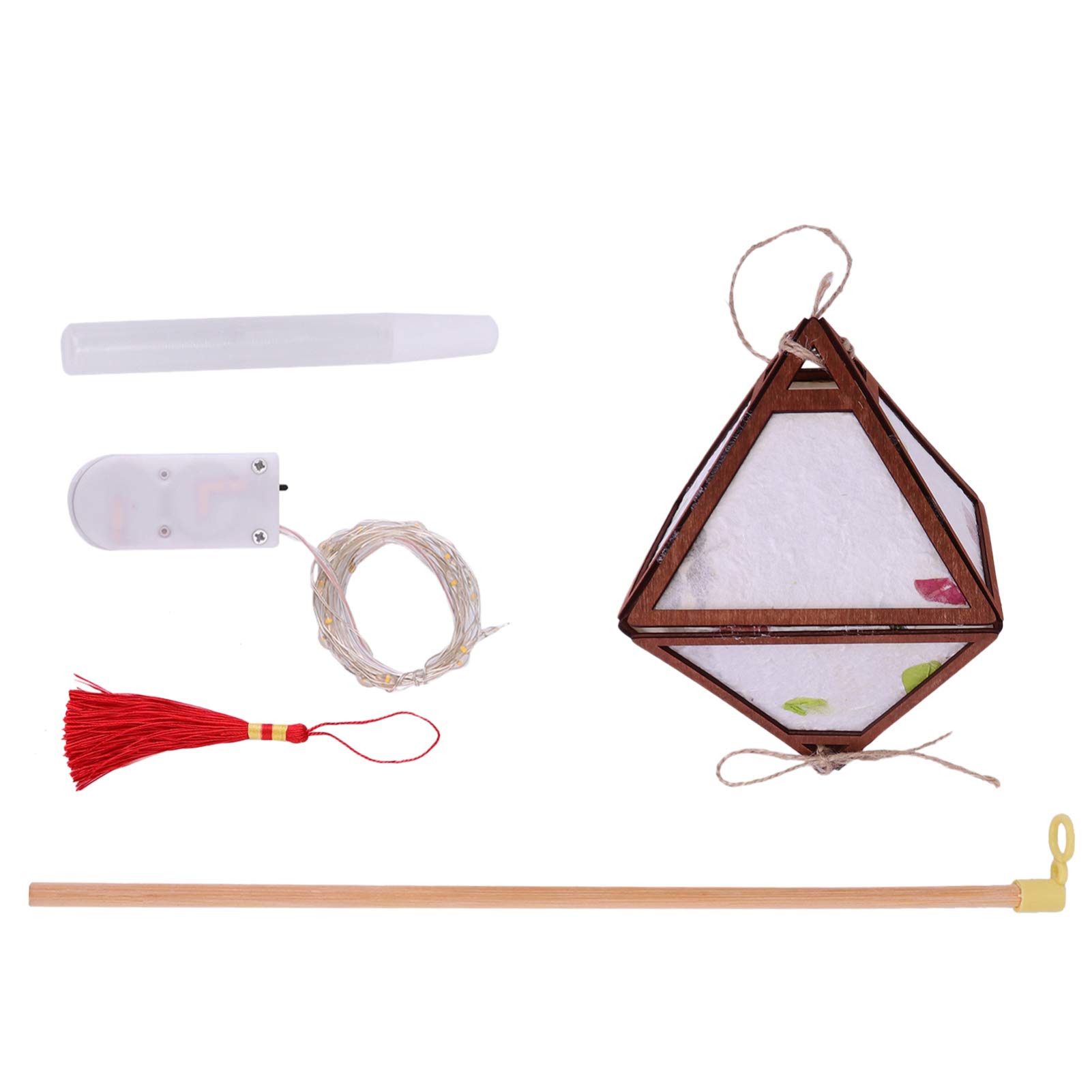 ABOOFAN DIY Paper Lantern Kit - Japanese Style Hanging Garden Lantern with Handle, Traditional Rhombic Decorative Lamp for Chinese New Year, Home & Outdoor Decor - Perfect for Parties, Weddings, Festivals and Backyard Lighting