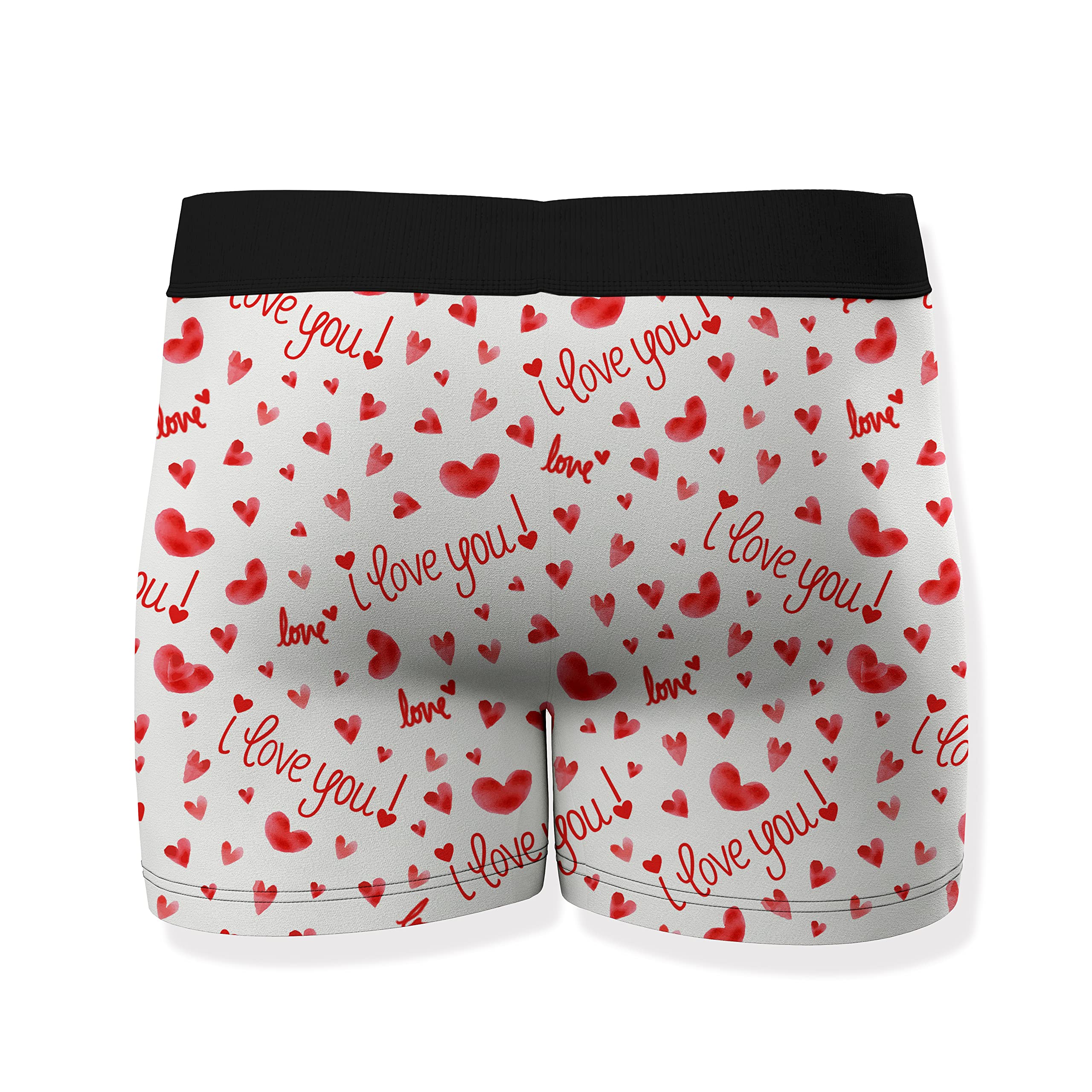 Custom Photo Boxer Shorts for Men - Personalized 'I Love You' Underwear | Funny Valentine's Gift for Him | Upload Your Own Design | Perfect for Anniversaries, Birthdays & Romantic Surprises