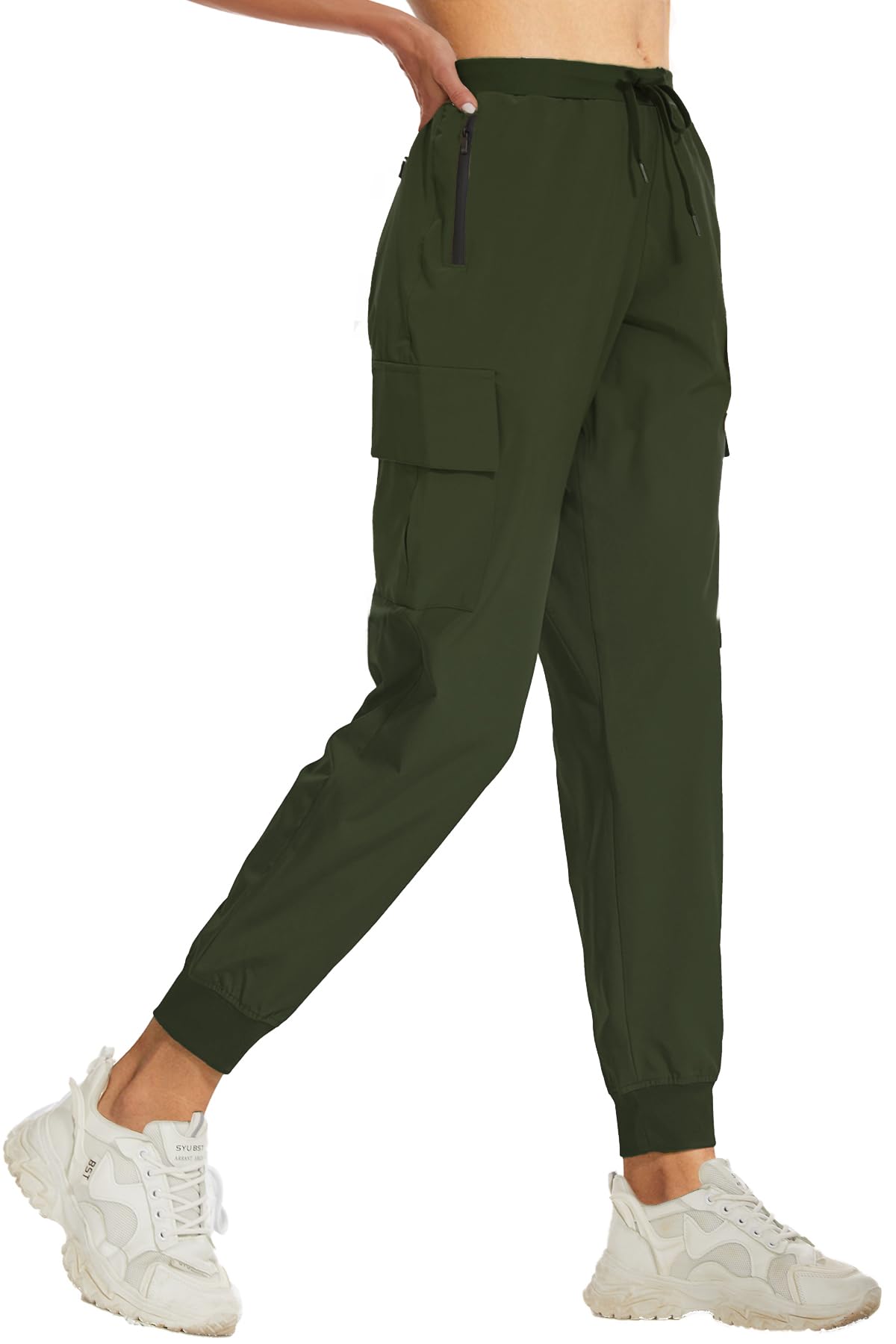 SMENG Women's Cargo Pants with Multiple Pockets - Quick Dry Hiking Joggers with Elastic Waist & Drawstring - Perfect for Outdoor Adventures, Travel & Casual Wear