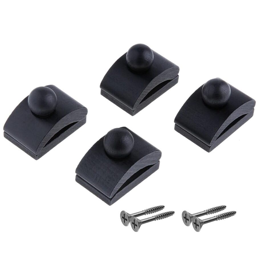Wooden Quilt Hangers with Clips - Set of 4 Small Black Wall Hanging Clamps with Screws - Tapestry & Quilt Display Hooks - Perfect for Hanging Blankets, Tapestries, and Wall Decor in Living Rooms, Bedrooms, or Dorm Rooms