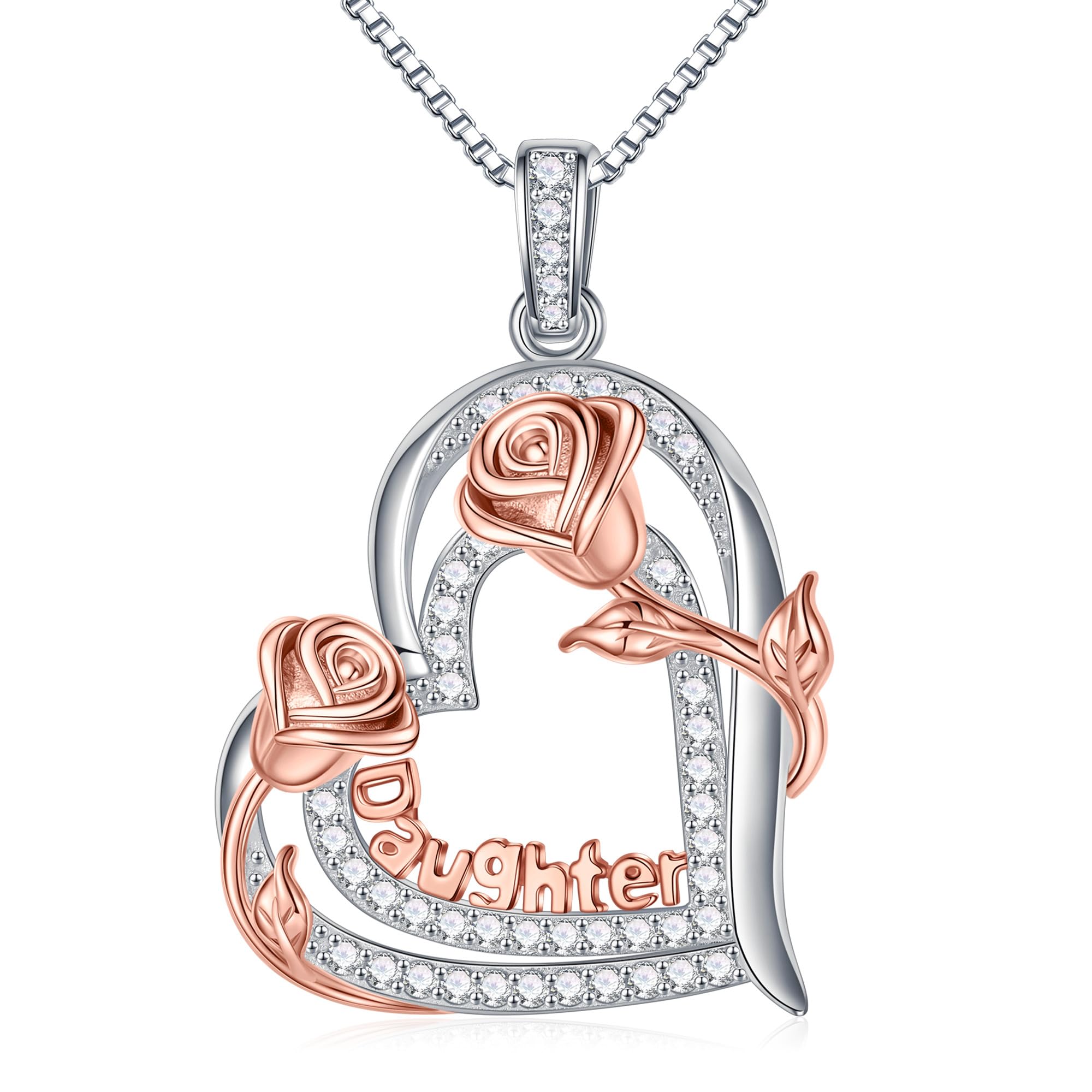 YoSteel S925 Sterling Silver Heart Necklace for Women - Elegant Rose Gold Heart Pendant Jewelry Gift for Mom, Wife, Sister, Daughter, Grandma | Perfect Birthday, Anniversary, Valentine's Day, Mother's Day Gift | Everyday Wear & Special Occasions
