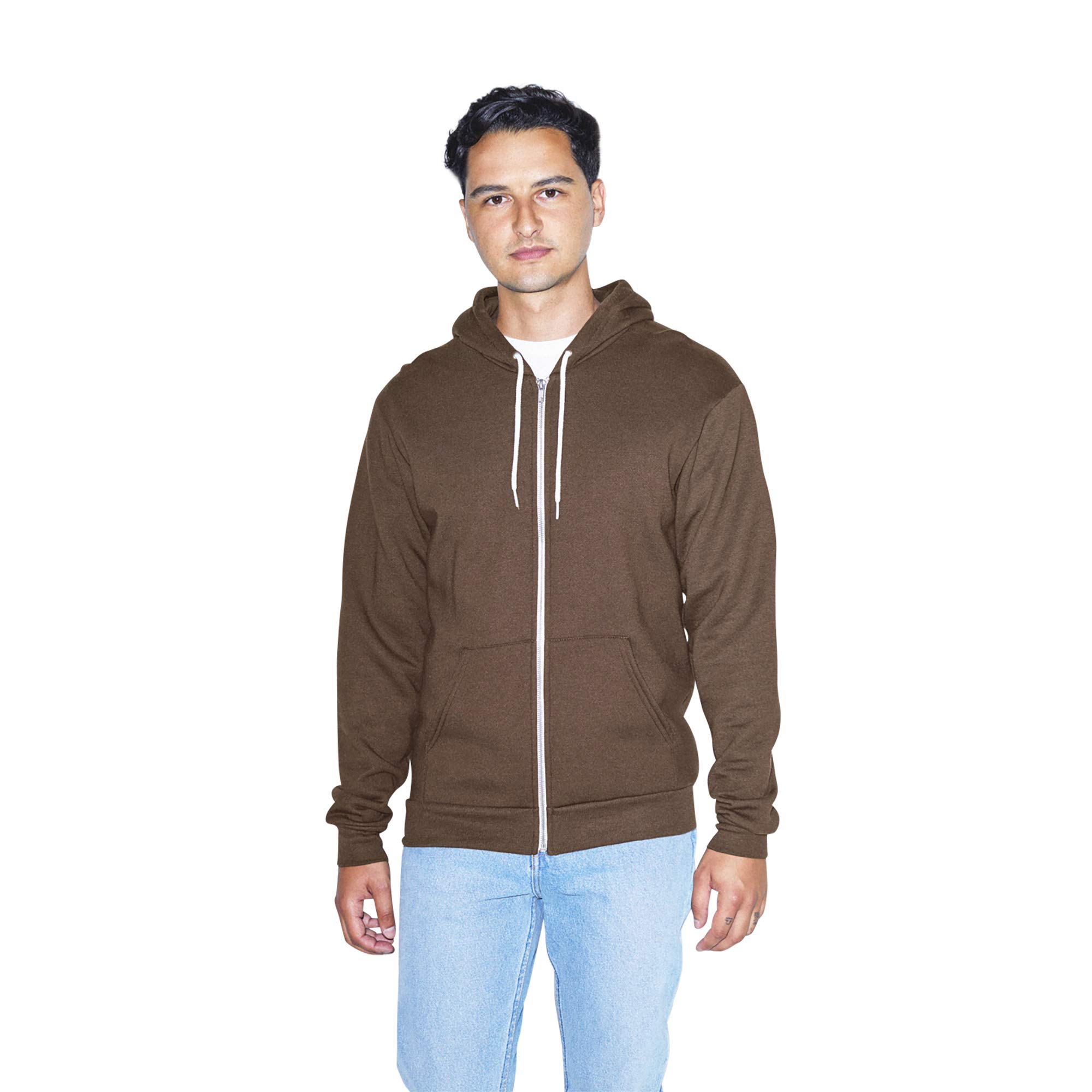 American Apparel Men's Flex Fleece Long Sleeve Zip Hoodie - Soft Comfortable Pullover for Casual Wear, Gym & Outdoor Activities