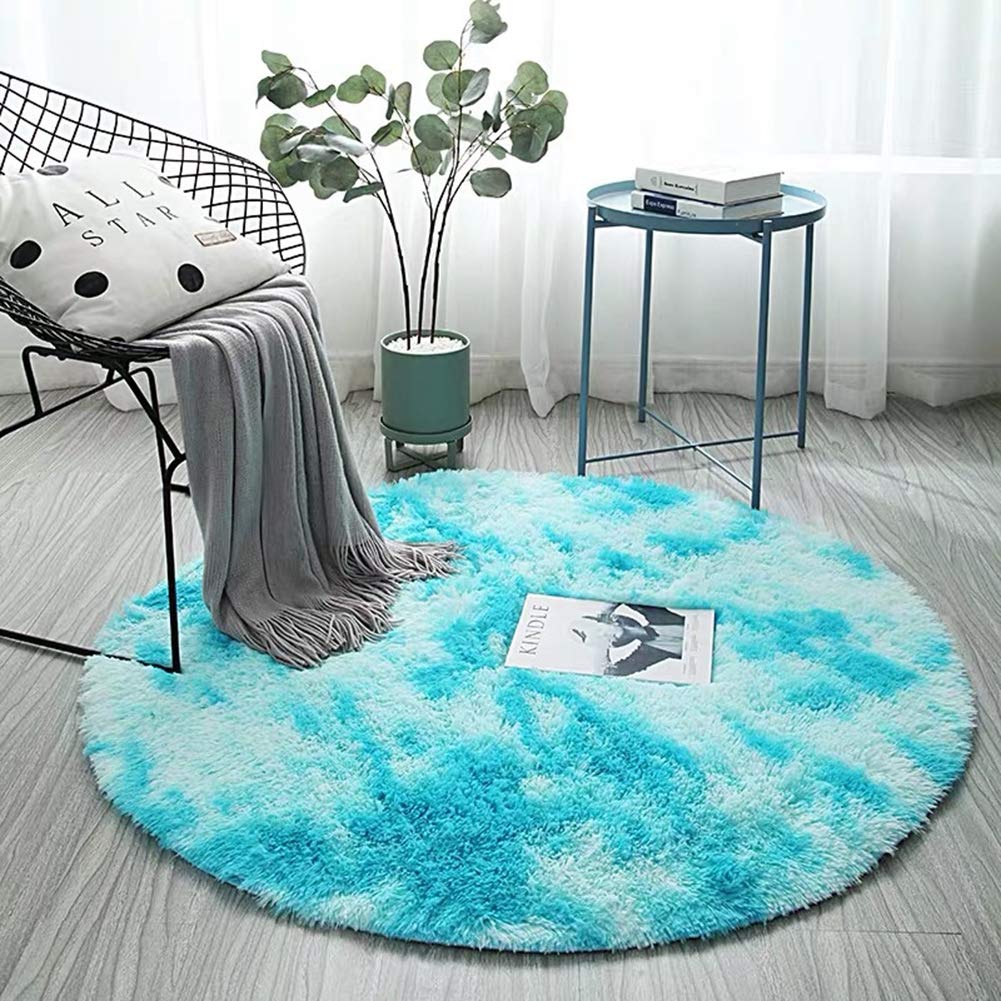 Ochine Ultra Soft Round Fluffy Area Rugs - Plush Shaggy Carpet for Nursery, Kids Room, Living Room & Bedroom Decor | Non-Slip Modern Floor Mat for Girls, Home Comfort & Cozy Play Area