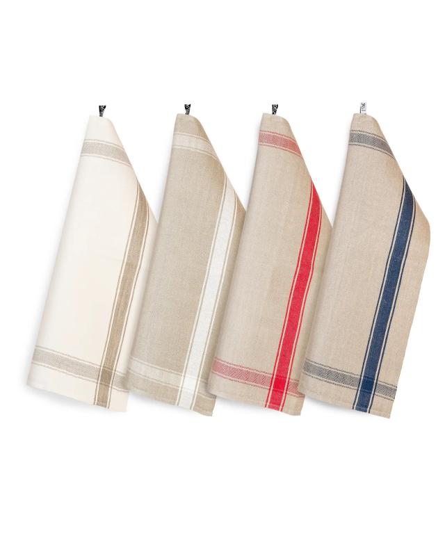 Premium Linen Kitchen Towel 50 x 70 cm - Rustic Blue Checkered Pattern - Absorbent & Quick-Drying Dish Cloth for Cooking, Baking & Home Decor
