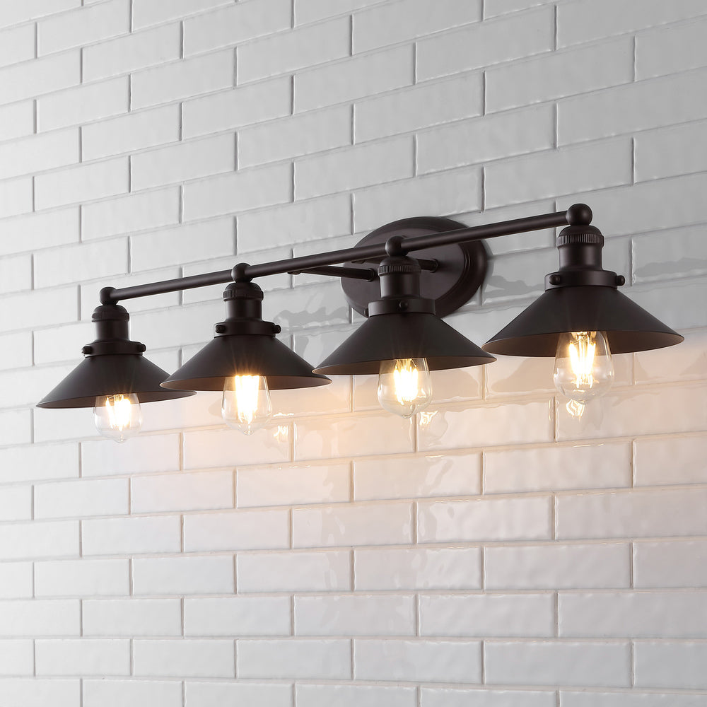 July Metal Shade Sconce - Vintage Wall Light Fixture for Bedroom, Living Room & Hallway - Matte Black Industrial Wall Sconce Lighting