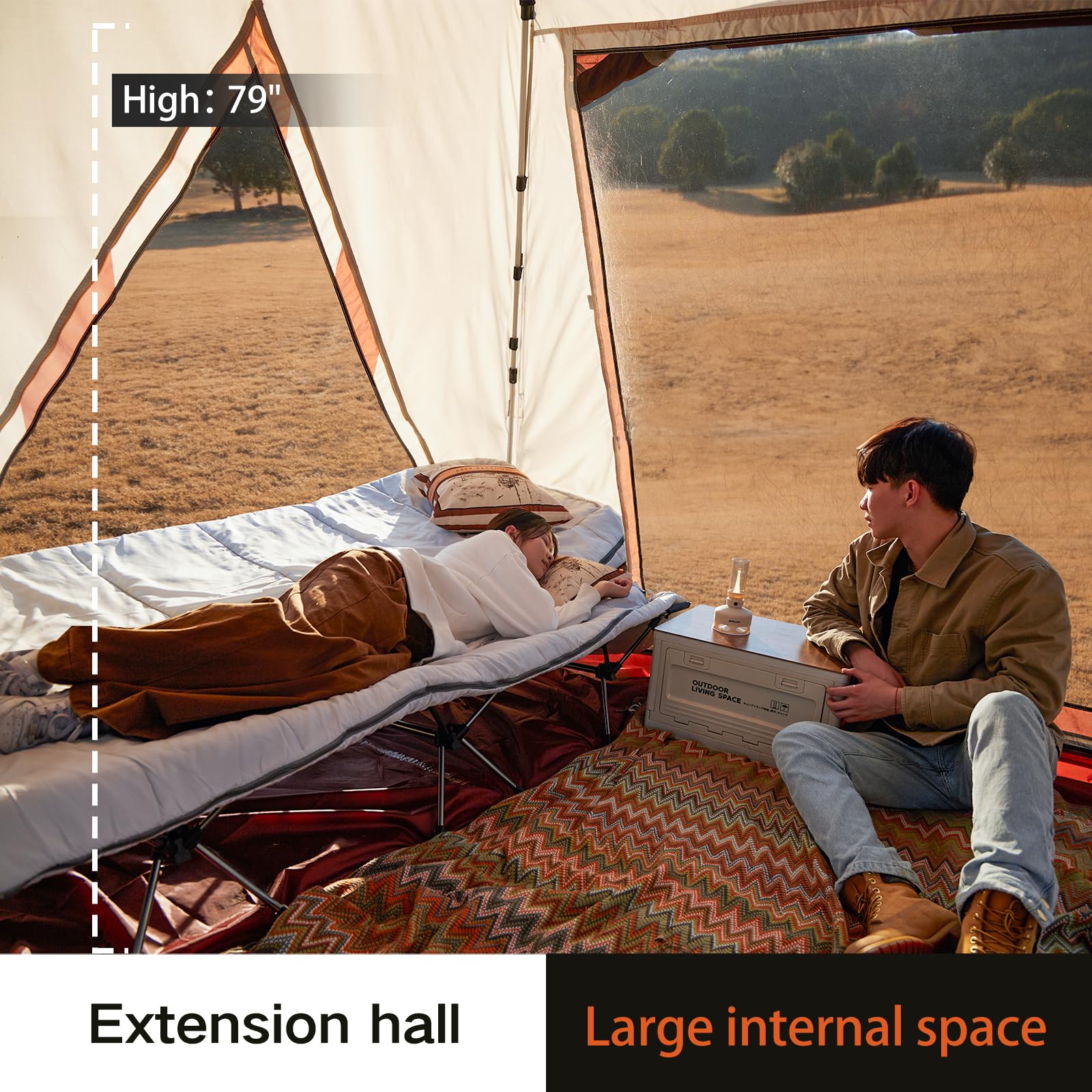 EchoSmile 4/5/6 Person Waterproof Camping Tent - Easy Setup Family Tent with Vestibule for Outdoor Adventures, Backpacking & Car Camping | Perfect for Hiking Trips, Beach Camping & Music Festivals