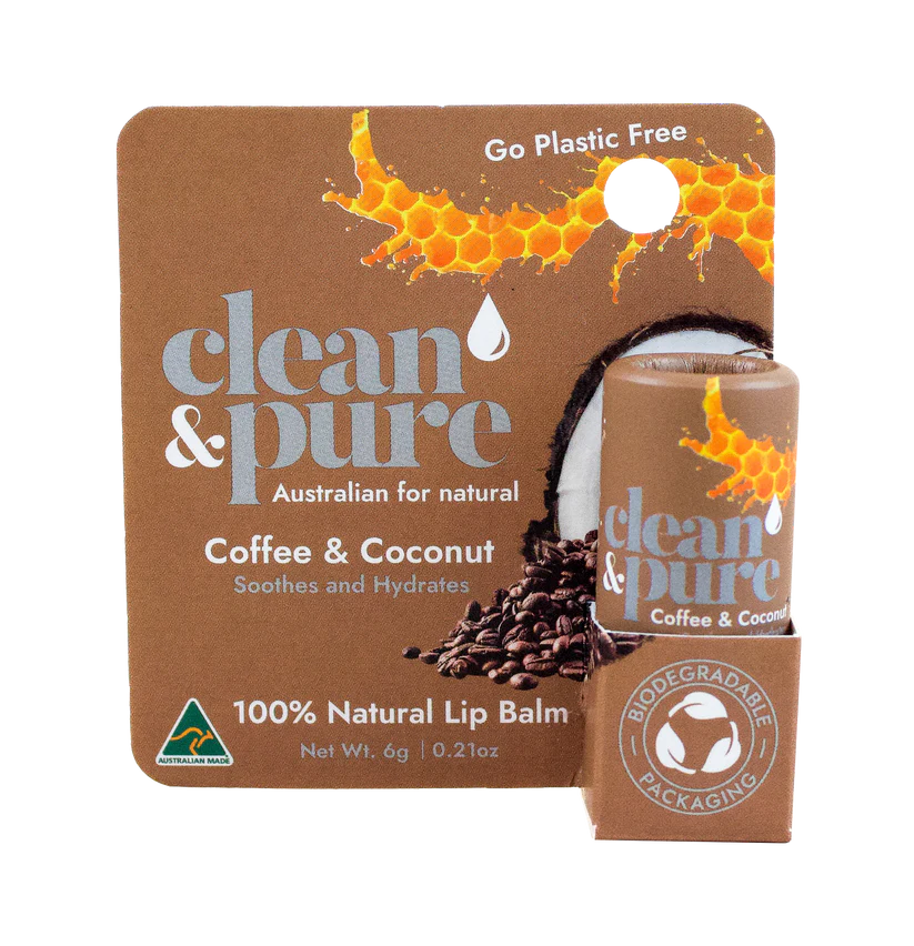 Organic Coffee & Coconut Lip Balm - Hydrating, Natural & Vegan for Dry Lips - Perfect for Winter, Outdoor Activities & Daily Moisturizing