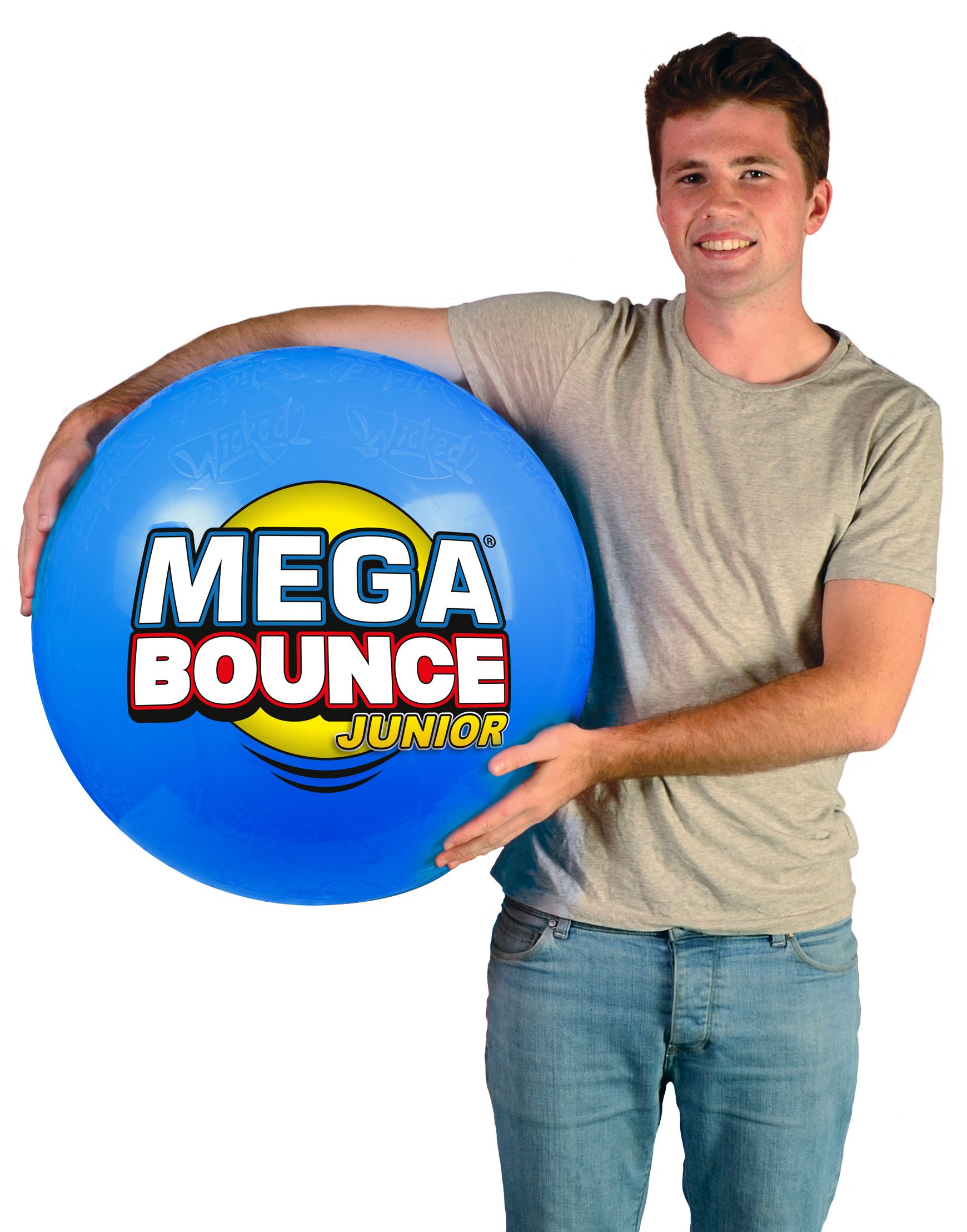 Wicked Vision Mega Bounce Junior - Giant 1.41m Inflatable Bouncy Ball for Kids with Foot Pump | Outdoor Play, Backyard Fun, Birthday Party Activities