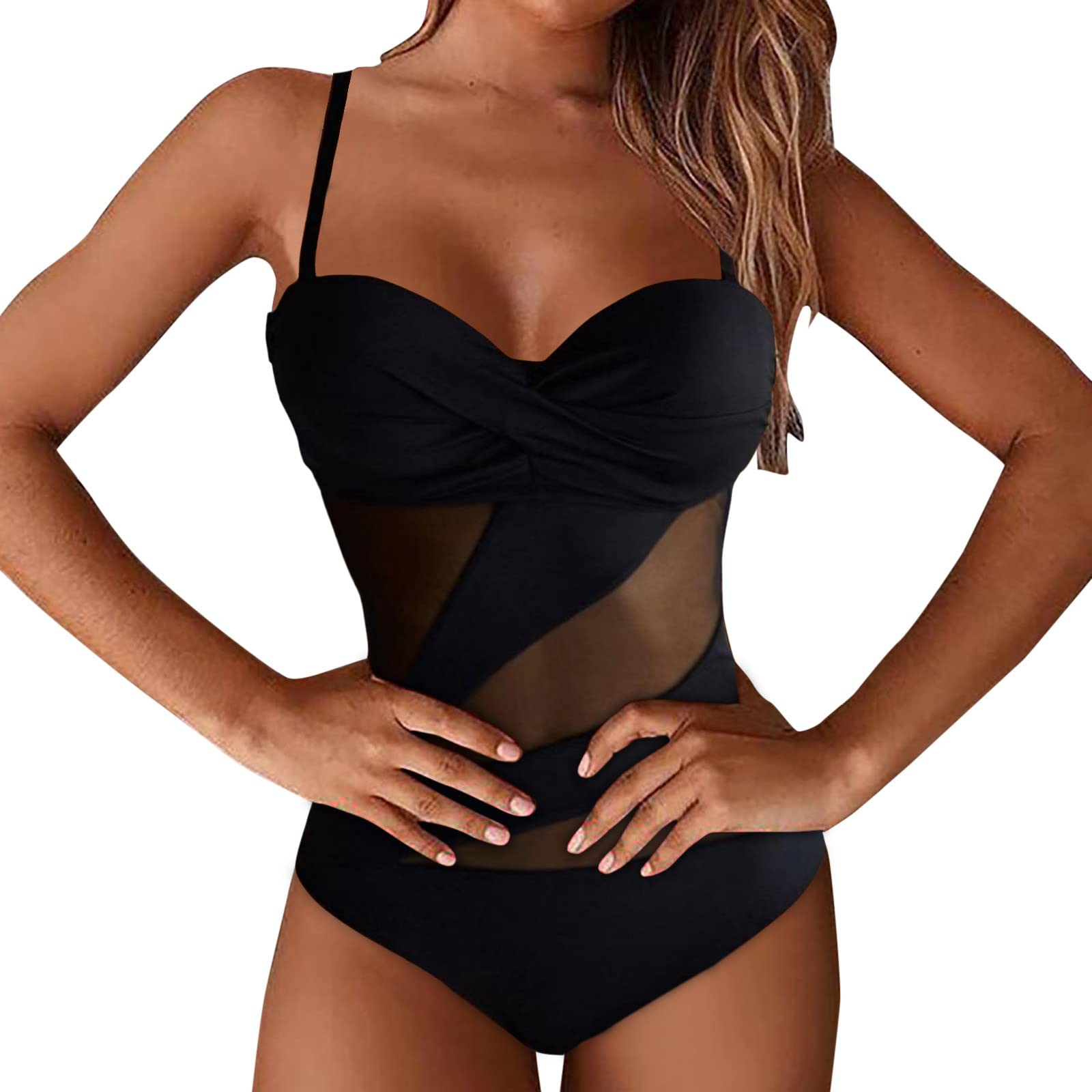 Vintage Halter Two-Piece Swimsuit for Women - Ruched Patchwork Wrap Bikini & One-Piece Swimwear Set | Perfect for Beach Vacations, Pool Parties & Summer Getaways