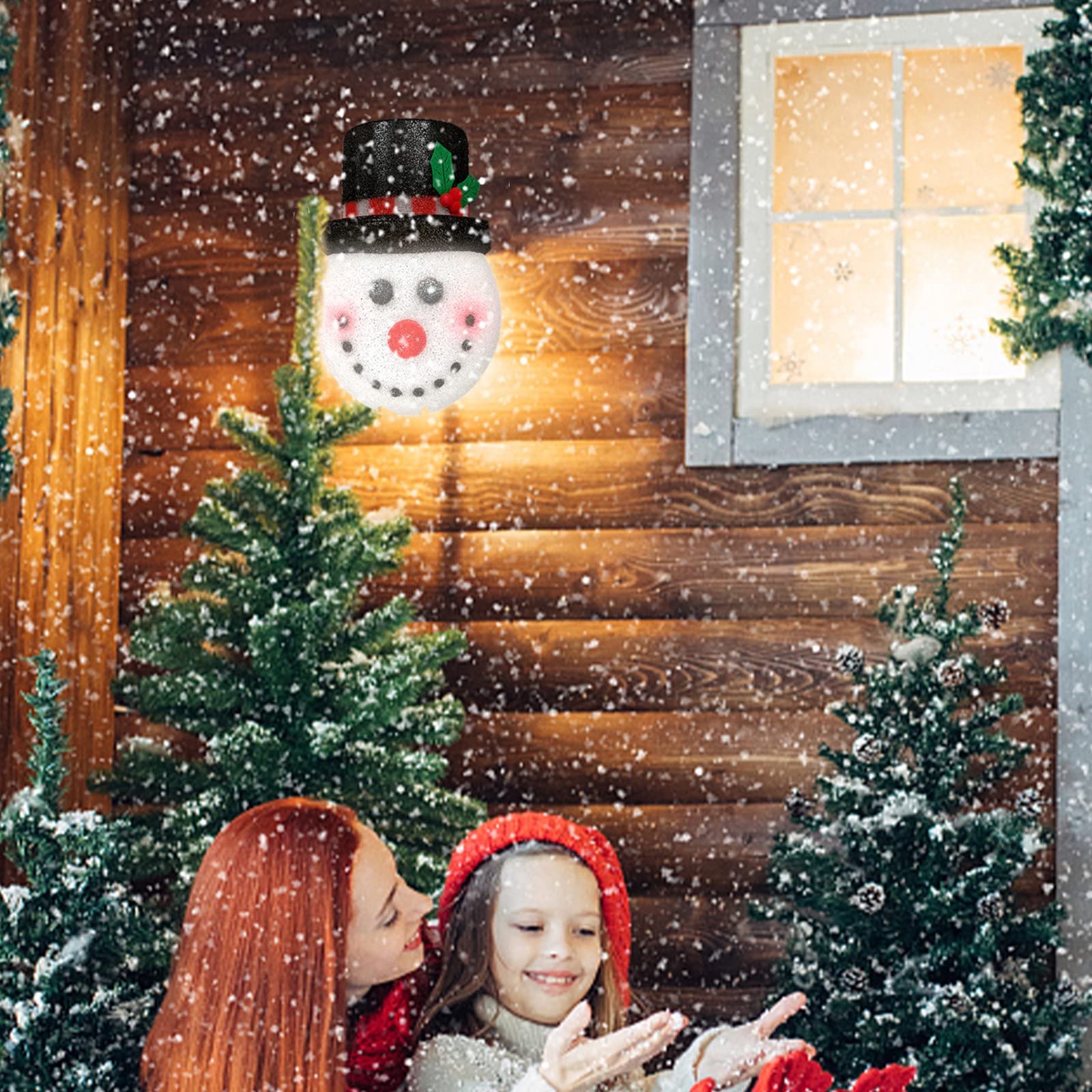 Christmas Snowman Lampshade Decor - 2Pcs Cute Snowman Lamp Cover for Holiday Door Hanging, Wall & Yard Decoration - Perfect for Indoor/Outdoor Christmas Party, Home Corridor & Festive Lighting Decorations