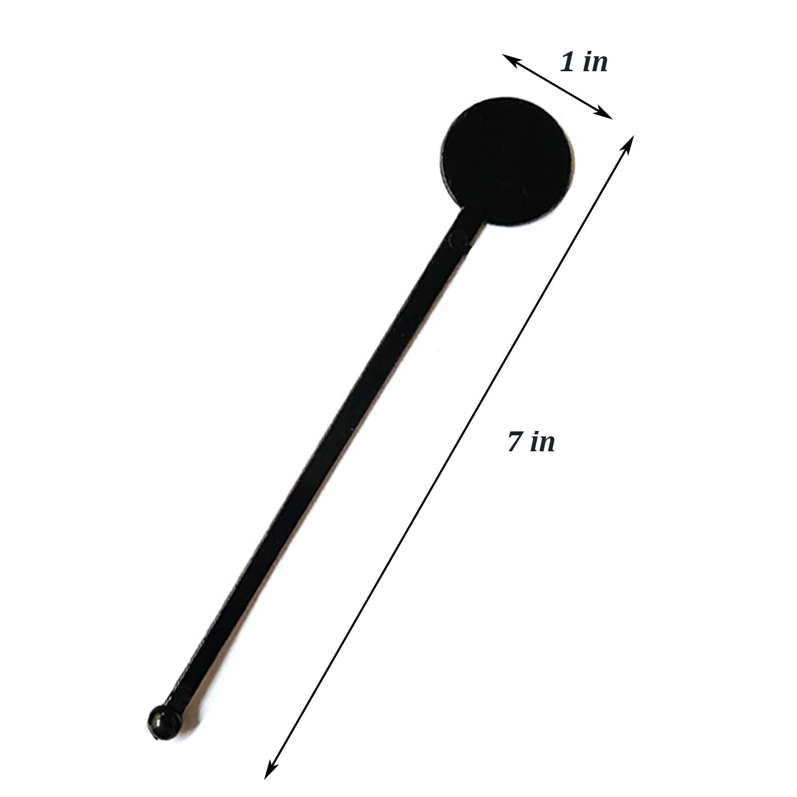 100Pcs 7-Inch Black Plastic Cocktail Swizzle Sticks with Disc Top - Disposable Drink Stirrers for Coffee, Whiskey & Beverages - Perfect for Home Bars, Parties & Mixing Cocktails
