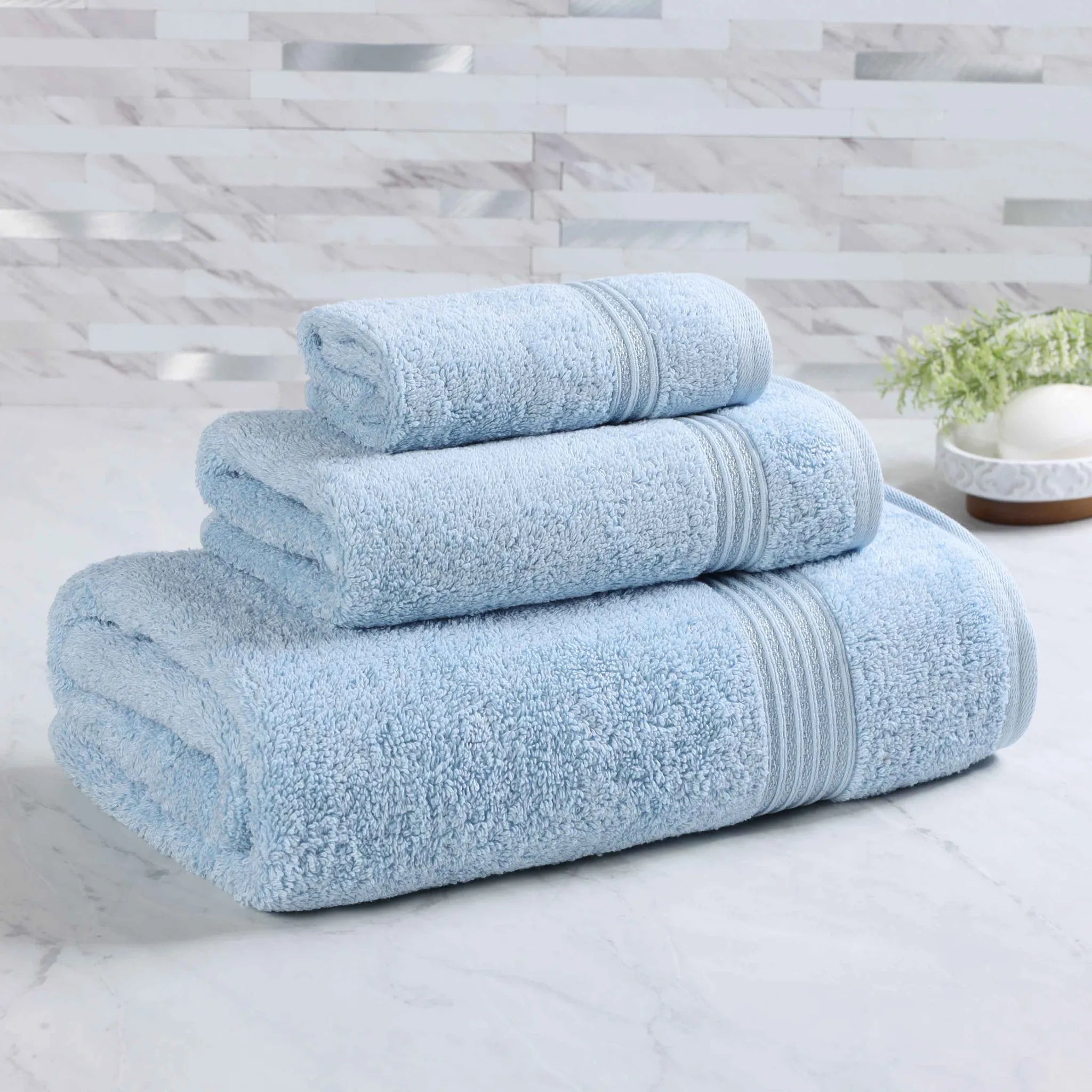 Premium Egyptian Cotton Plush 3-Piece Luxury Bath Towel Set - Ultra Absorbent & Soft for Spa, Bathroom & Hotel Use