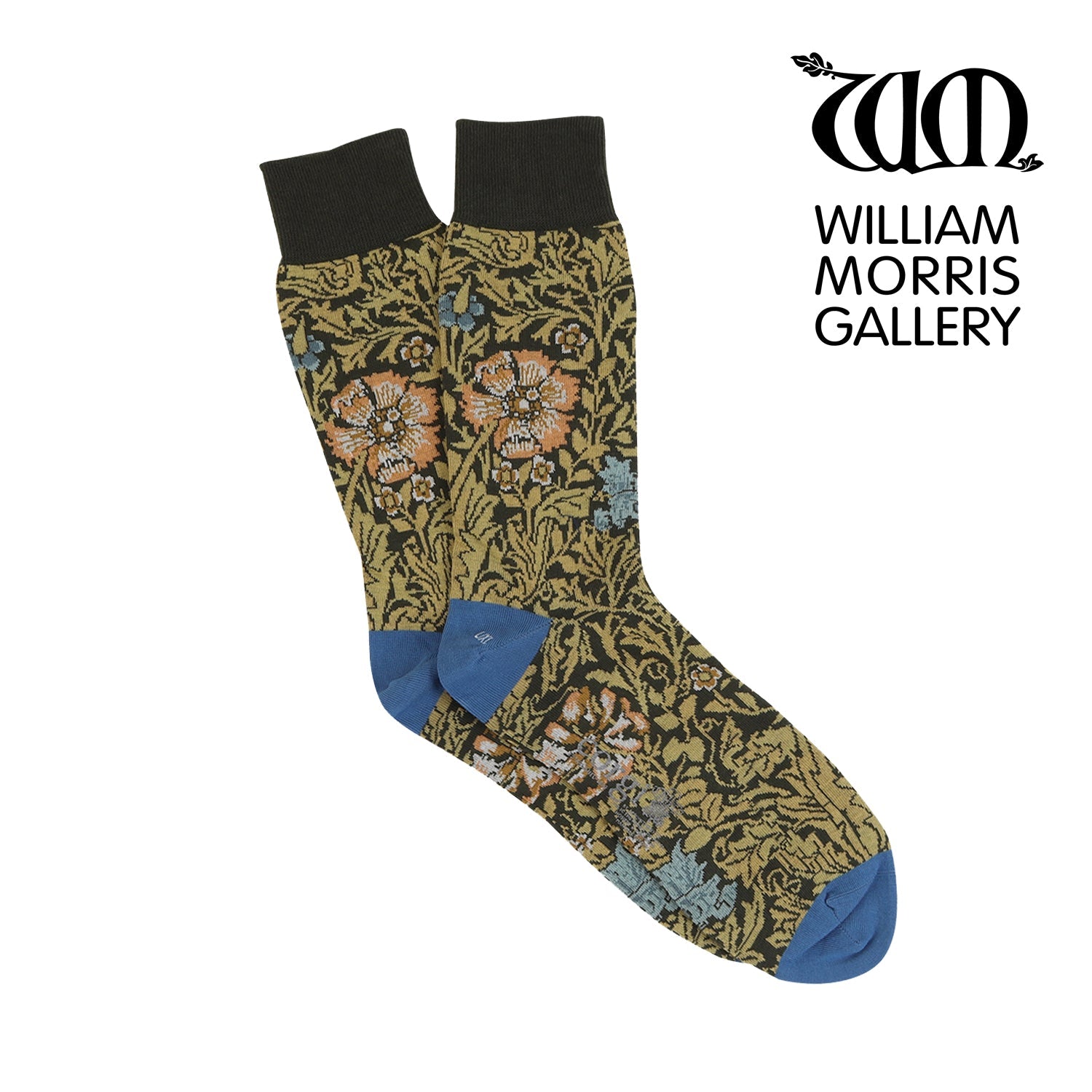Men's William Morris Compton Cotton Socks - Vintage Floral Pattern Crew Socks for Casual Wear & Gift Giving
