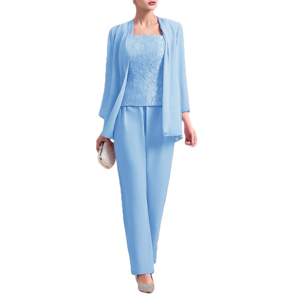 Elegant Mother of The Bride Pant Suit Set - 3 Piece Long Sleeve Jacket & Pants for Wedding Guest Outfits | Perfect for Formal Ceremonies, Receptions & Special Occasions