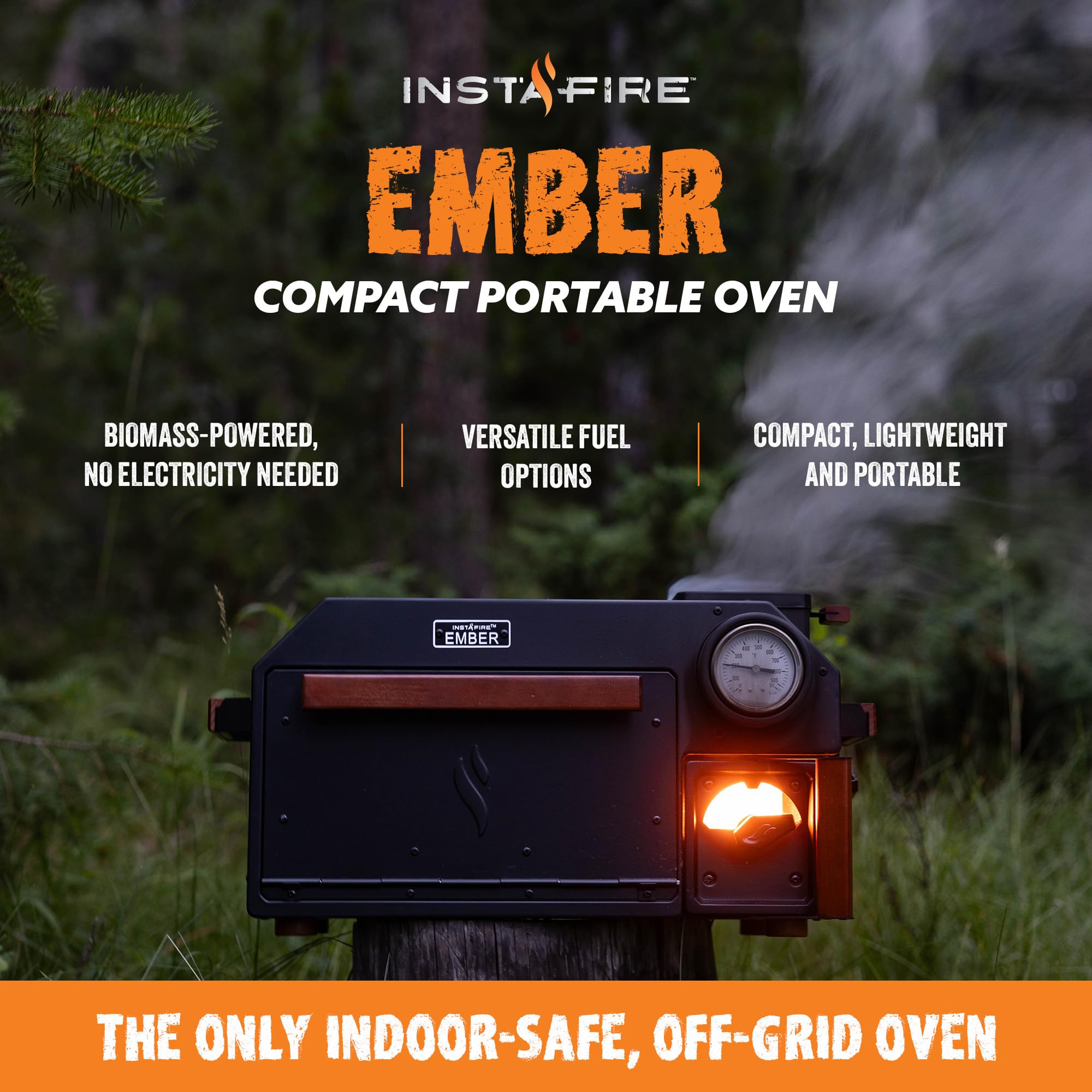 InstaFire Ember Oven - Compact Portable Camping Stove for Off-Grid Cooking, Emergency Preparedness & Outdoor Adventures - Perfect for Backpacking, Hiking, and Survival Situations