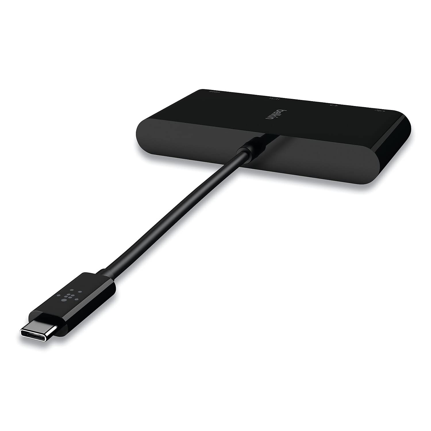 Belkin USB-C Multimedia Adapter with HDMI, Ethernet, USB-A, USB-C & VGA Ports - 4.33 Inch Compact Hub for Laptops & Tablets - Black - Perfect for Home Office, Business Travel & Presentations