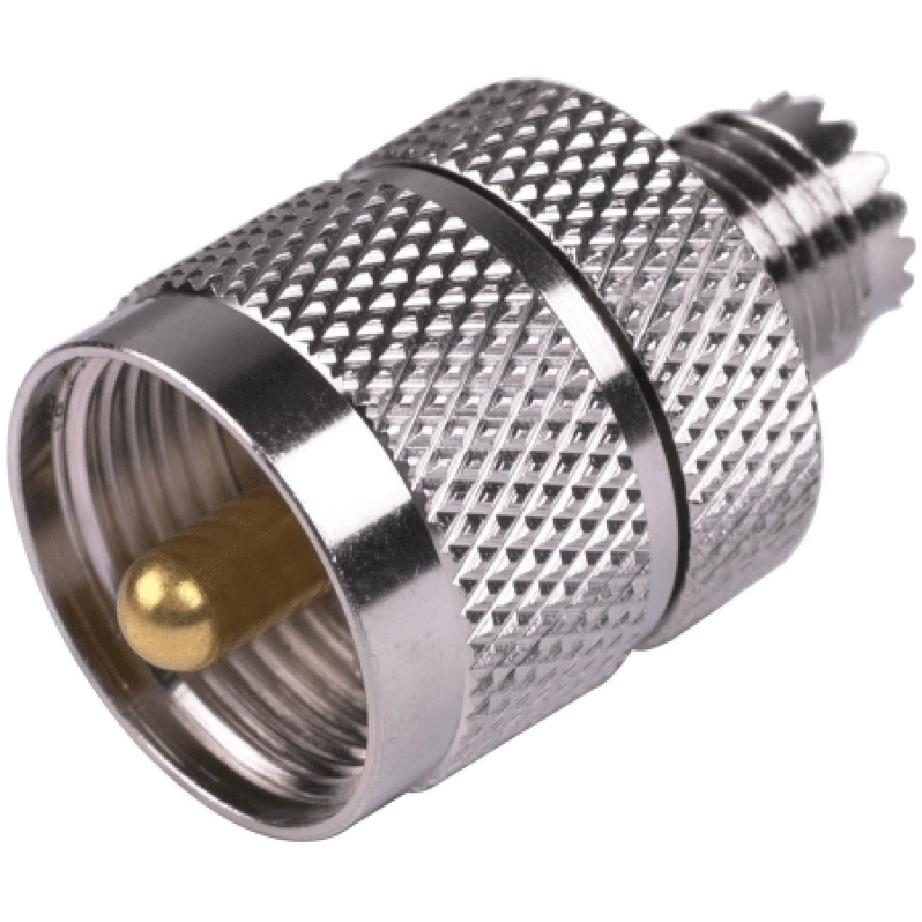 Mini UHF Female to UHF Male RF Coaxial Adapter - High Performance Connector for Ham Radio, CB Antenna & CCTV Installations