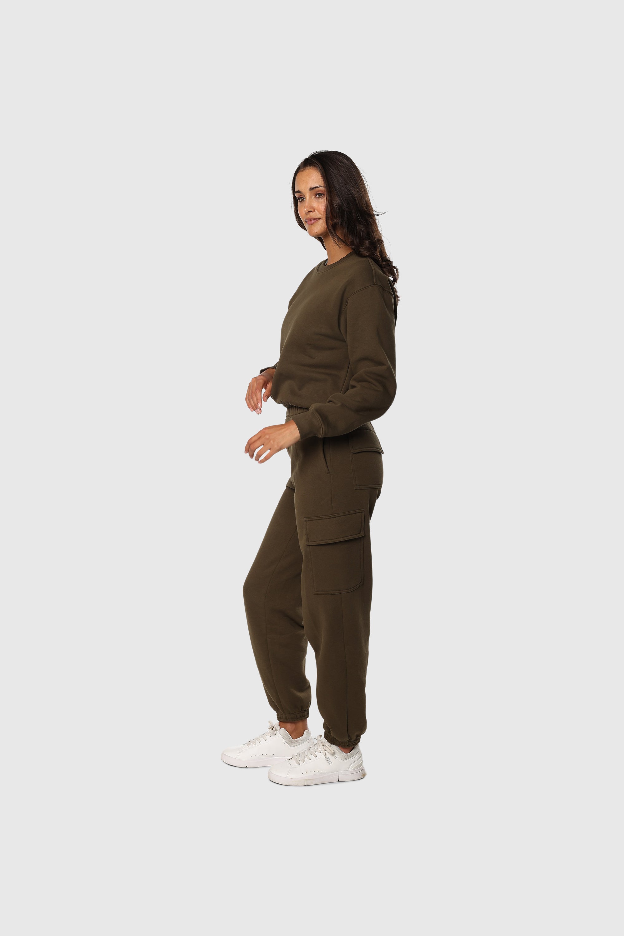 Olive Cinch Fleece Set - Women's Cozy Lounge Wear & Sleepwear for Winter, Perfect for Home Relaxation & Casual Outings