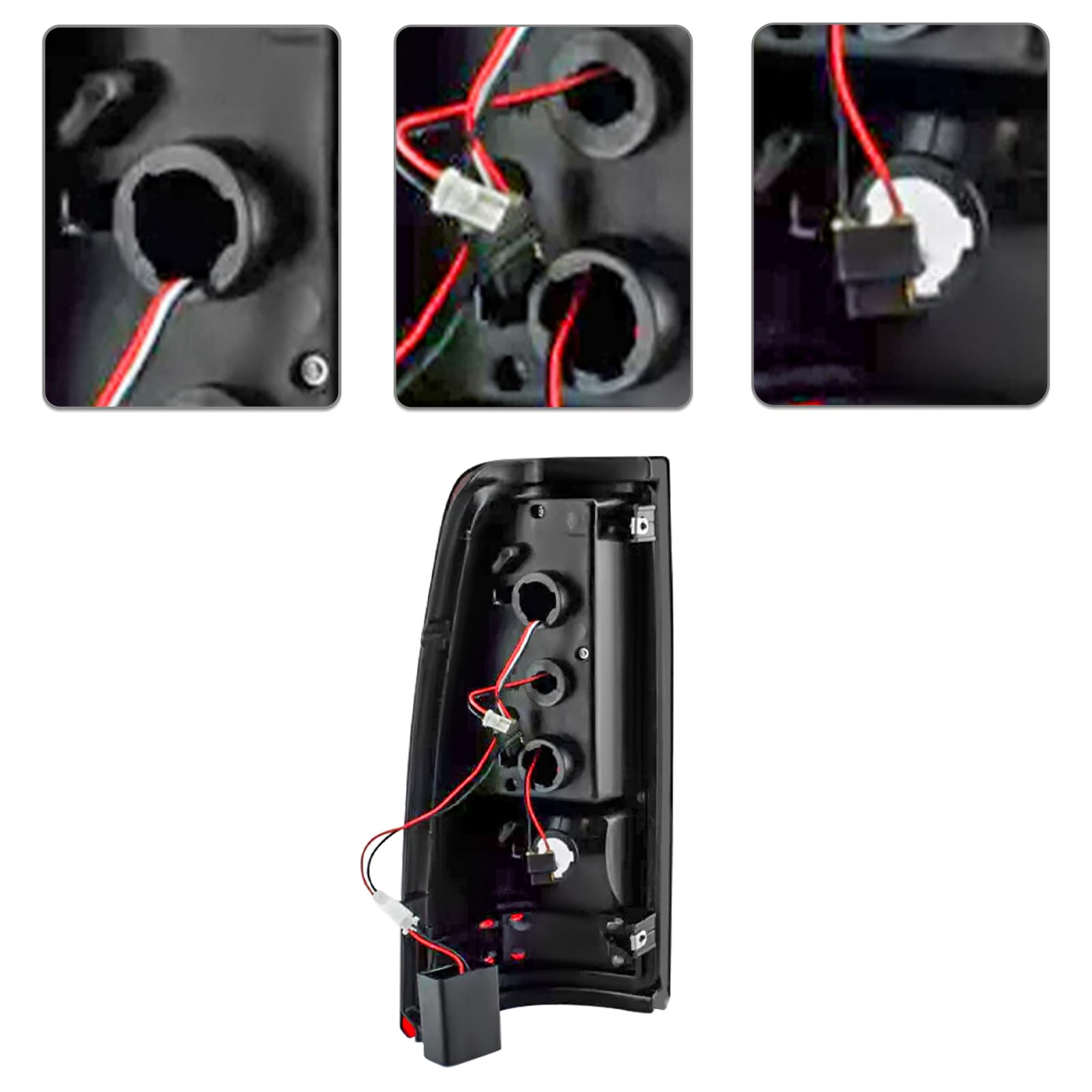 6-Piece Halogen Headlight & LED Tail Light Kit for 2003-2006 Chevy Silverado 1500/2500HD/3500 & Avalanche, 2007 Silverado Classic - Black Housing with Bumper Lights & Bulbs Included - Upgrade Your Truck Lighting for Night Driving & Off-Road Adventures
