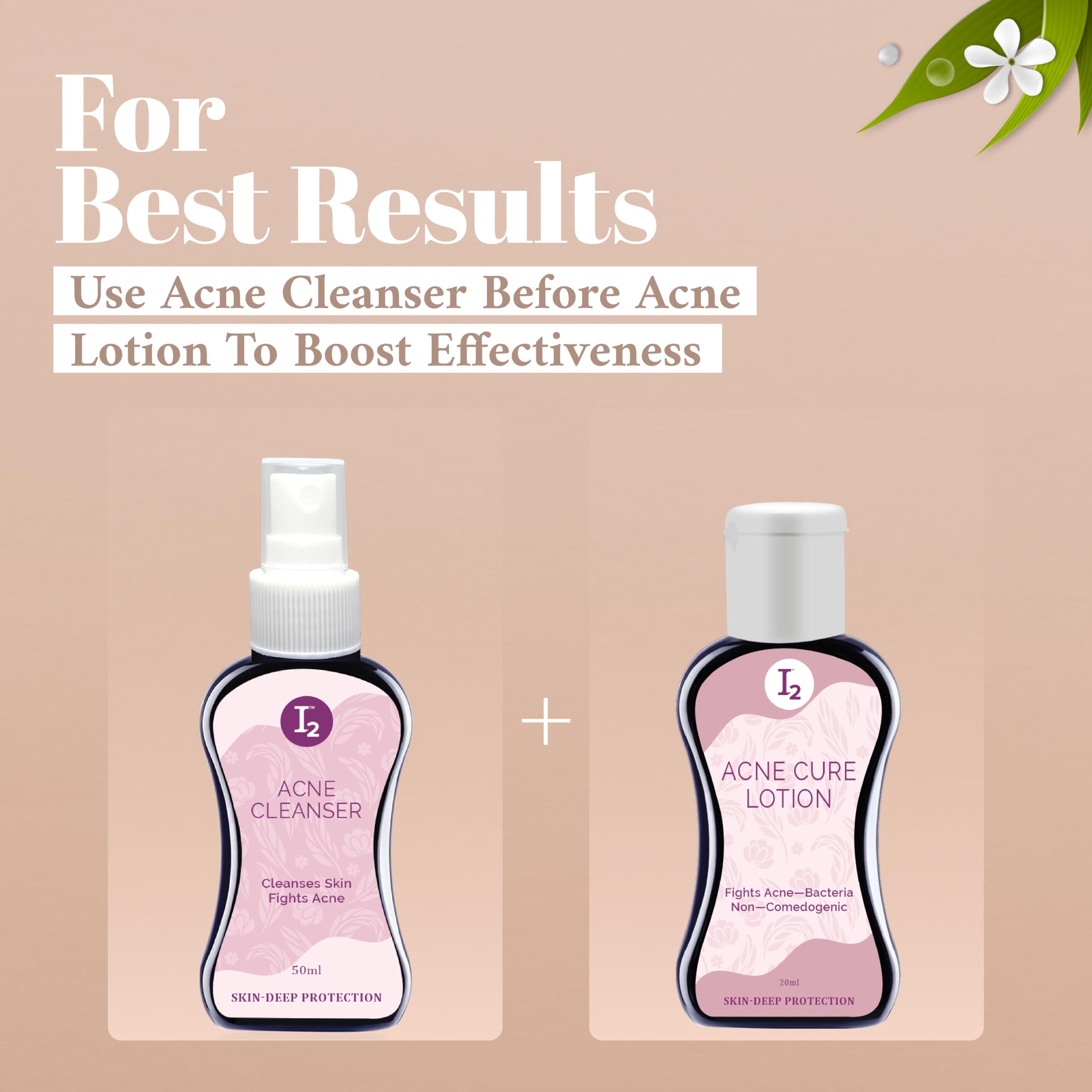 I2 Acne Face Cleanser Spray - Paraben Free Acne Treatment Gel for Men & Women (50ml) | Fights Pimples & Breakouts | Perfect for Daily Skincare & Travel