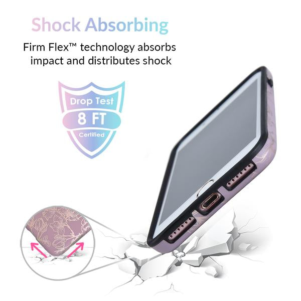 Dusty Rose Chrome Floral iPhone Case - Elegant Protective Phone Cover for iPhone 13/14/15 Pro Max - Perfect for Women, Girls, Daily Use, Gift Giving & Special Occasions