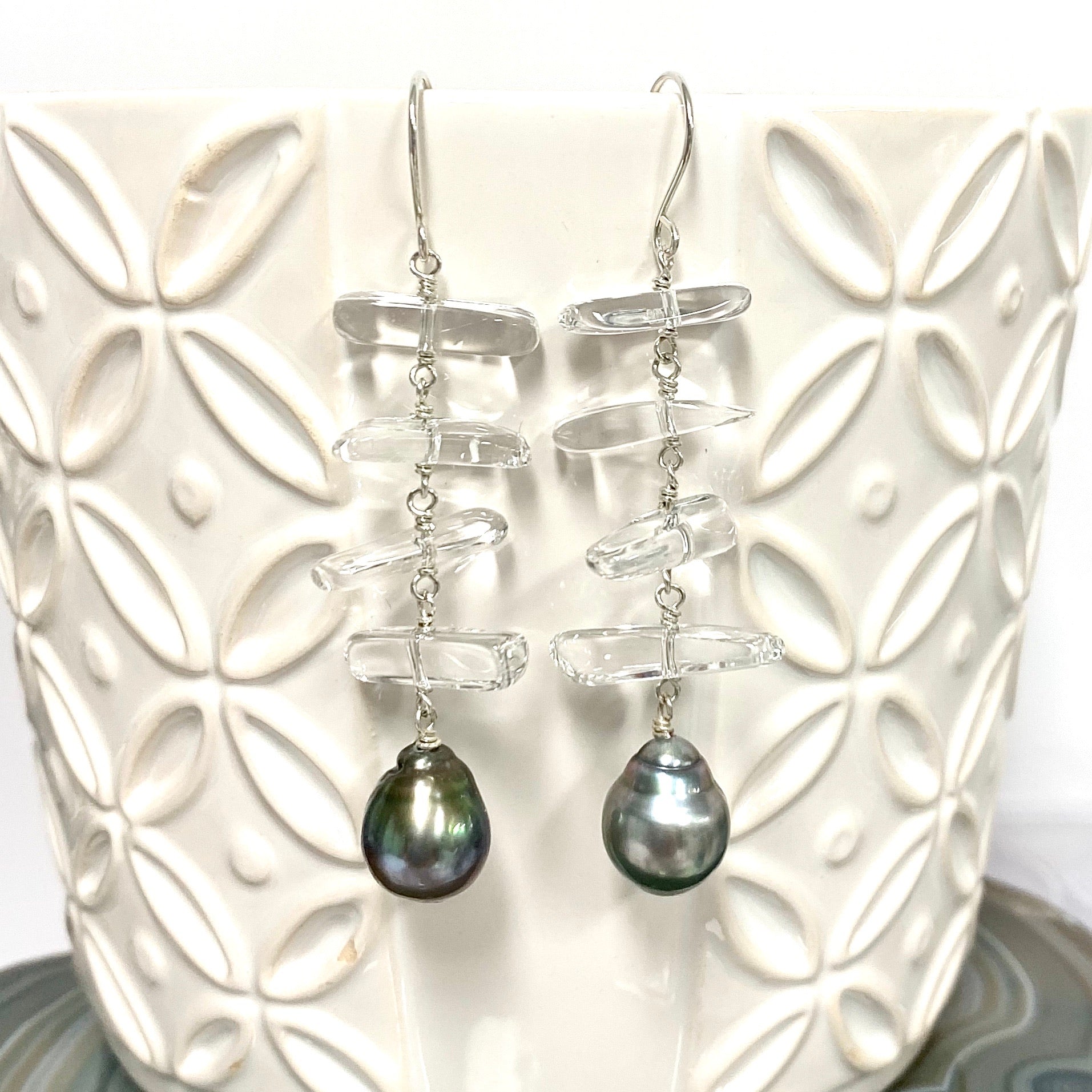 Elegant Tahitian Pearl Earrings CAMILLE (E574) - Perfect for Weddings, Parties & Special Occasions