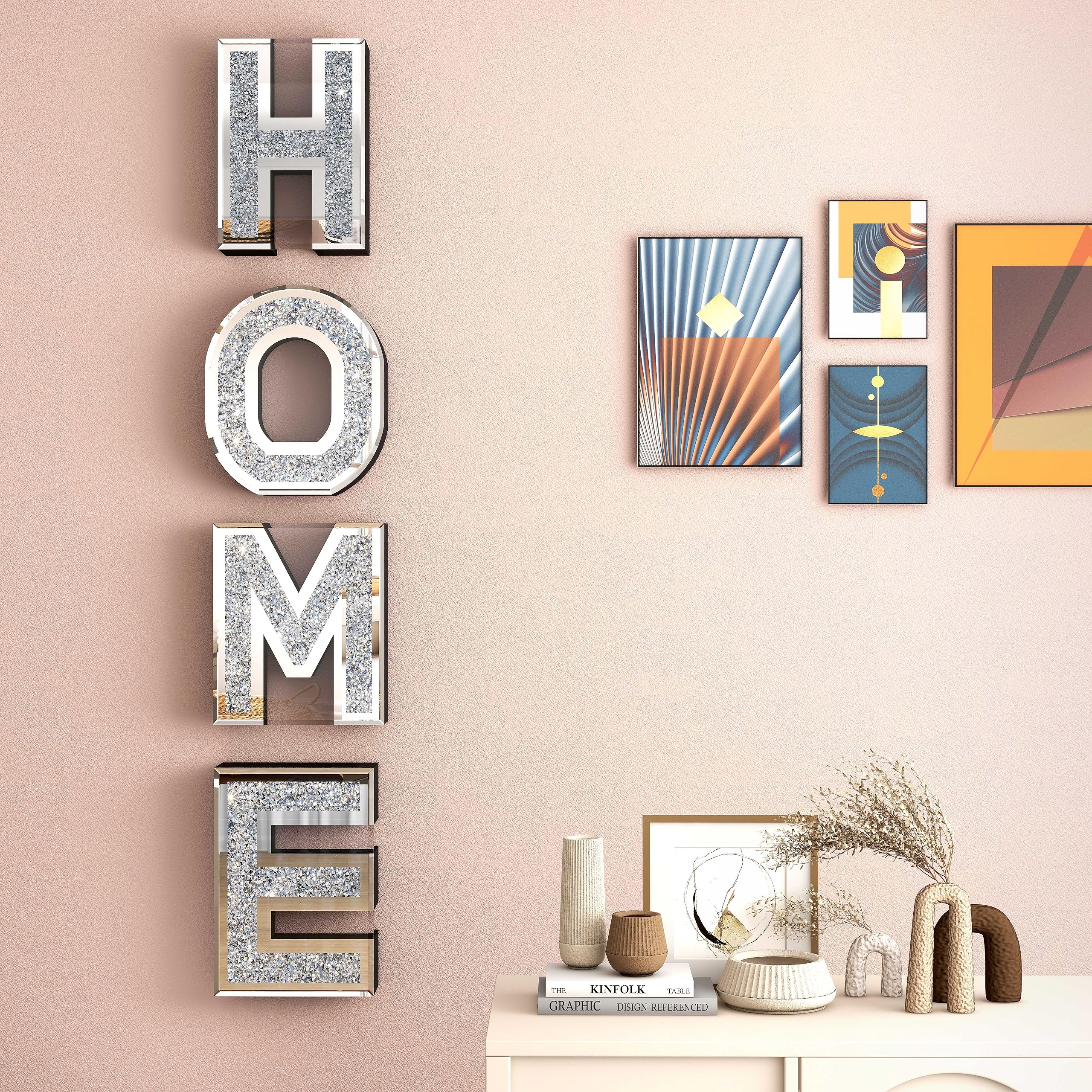 SHYFOY Crushed Diamond Wall Mirror Decor Set - 4 PCS 6.7