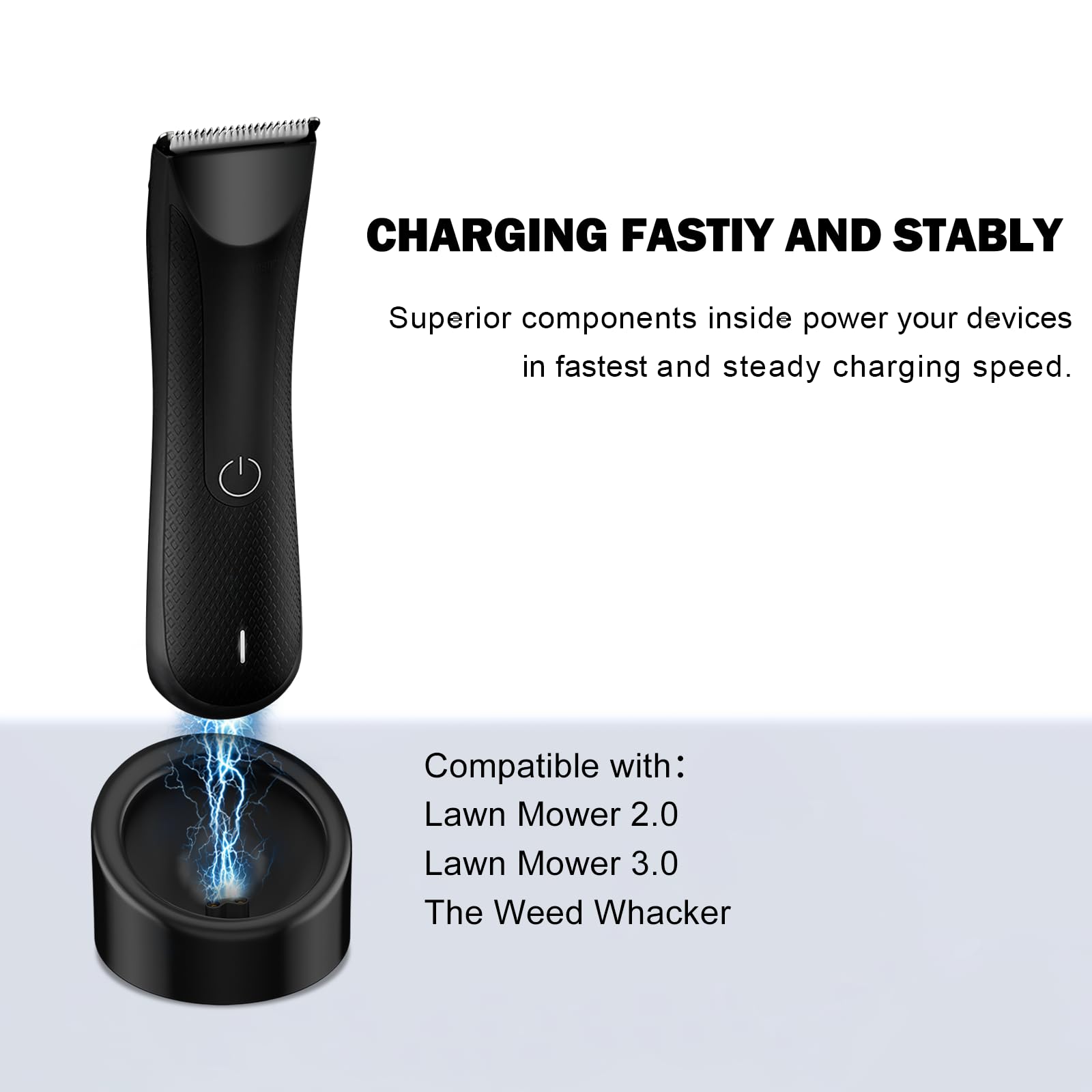 MANSCAPED Charging Dock Replacement - Compatible with Lawn Mower 3.0/2.0 Electric Groin Hair Trimmer & Weed Whacker Nose/Ear Trimmer - Power Cord Adapter - Perfect for Home Grooming & Travel Use