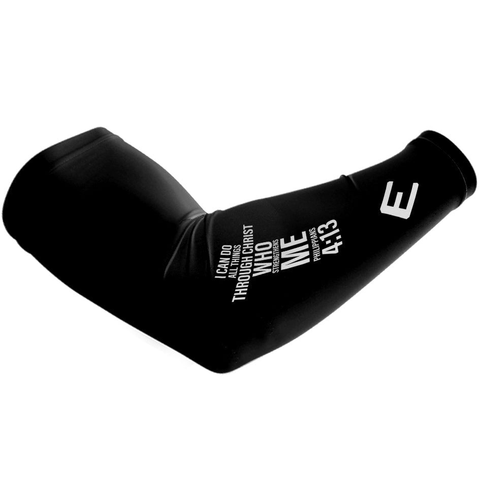 Philippians 4:13 Bible Verse Cross Arm Sleeve - Christian Workout & Sports Compression Sleeve for Running, Basketball & Fitness