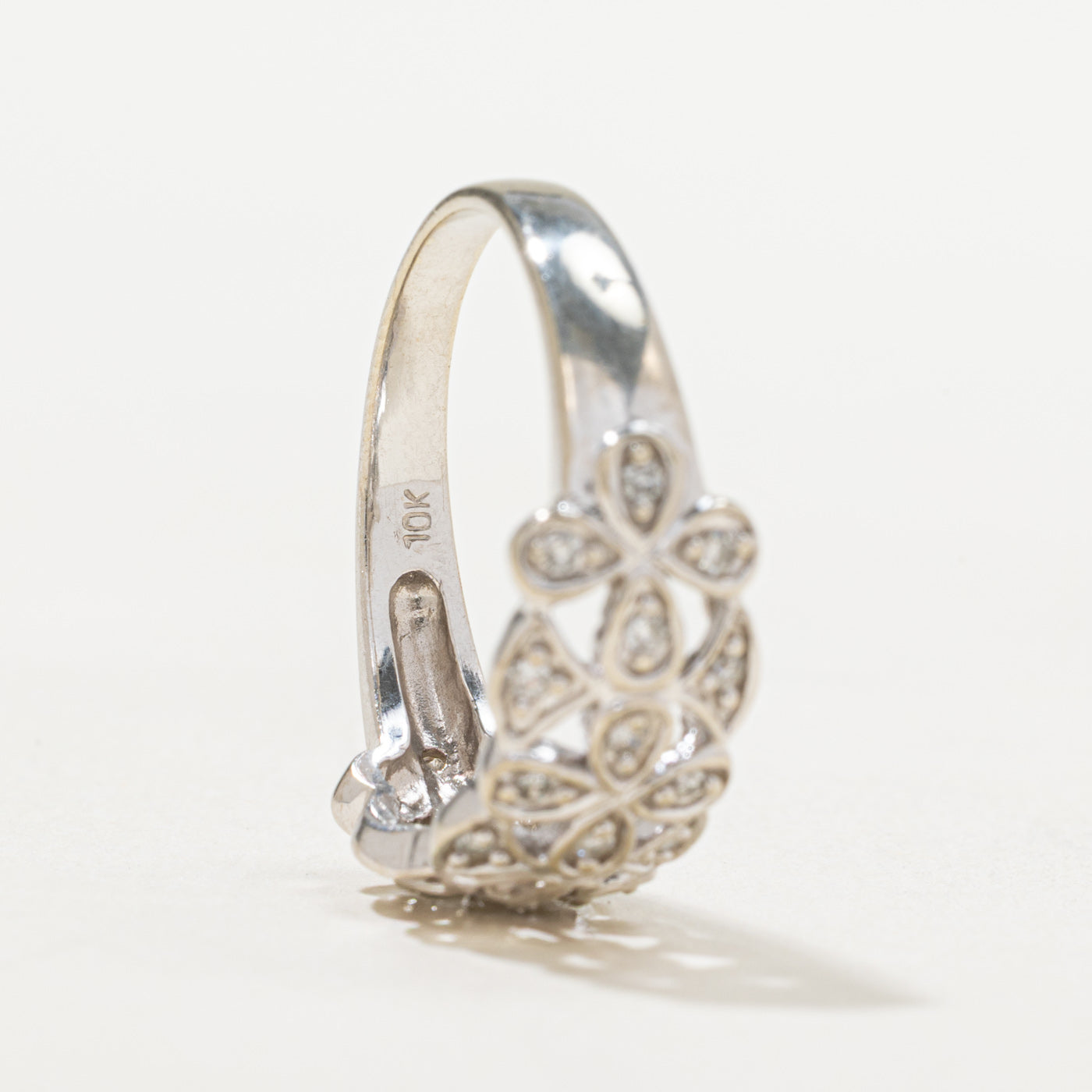 0.17ctw Scattered Diamond Openwork Ring - Size 7 | Elegant Stackable Wedding Band for Women | Perfect for Engagement, Anniversary & Everyday Wear