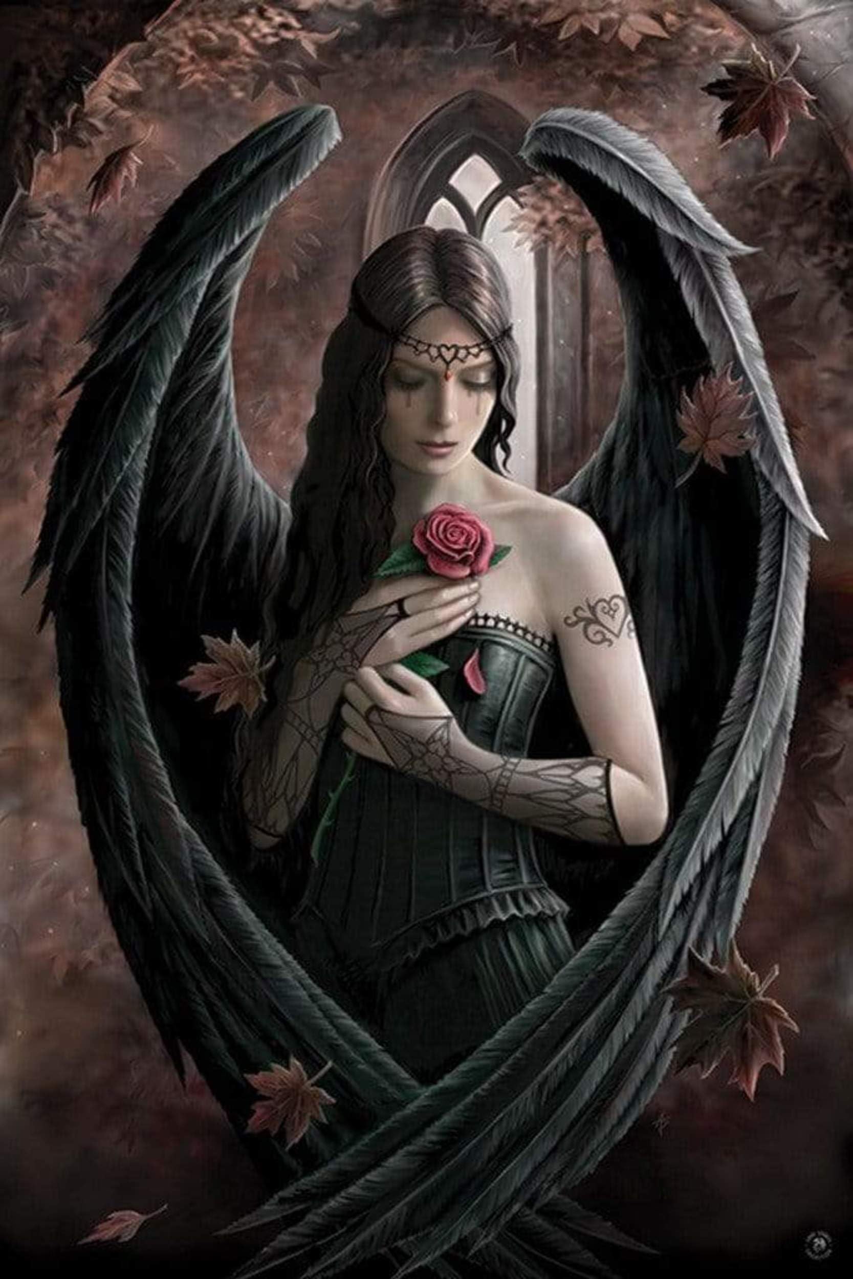 Anne Stokes Angel Rose Maxi Poster - Gothic Wall Art Decor for Home, Bedroom, or Office - Perfect for Fantasy & Gothic Lovers