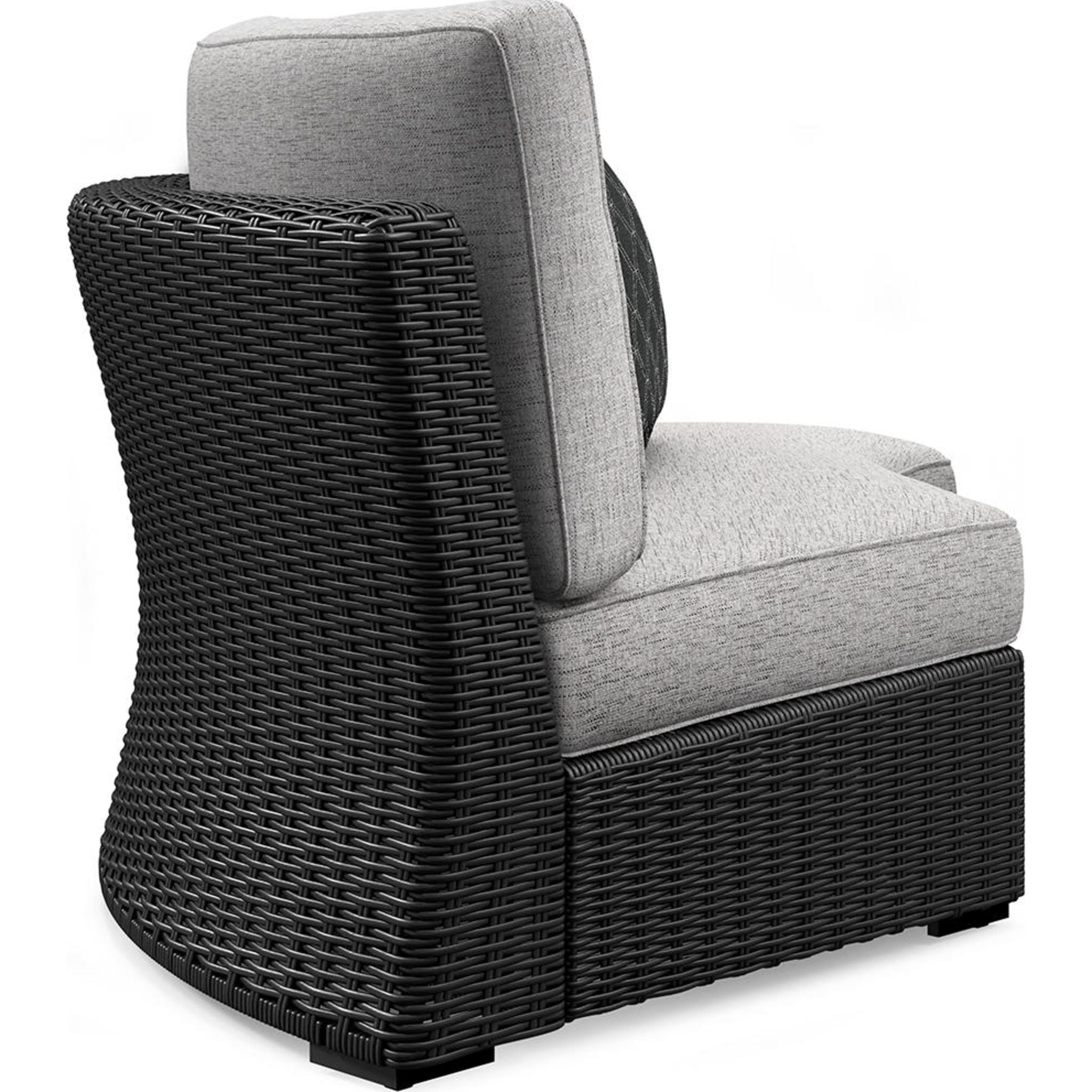 Beachcroft Outdoor Corner Chair with Cushion - Waterproof Patio Furniture Set for Poolside, Garden & Backyard Relaxation - Black/Light Gray