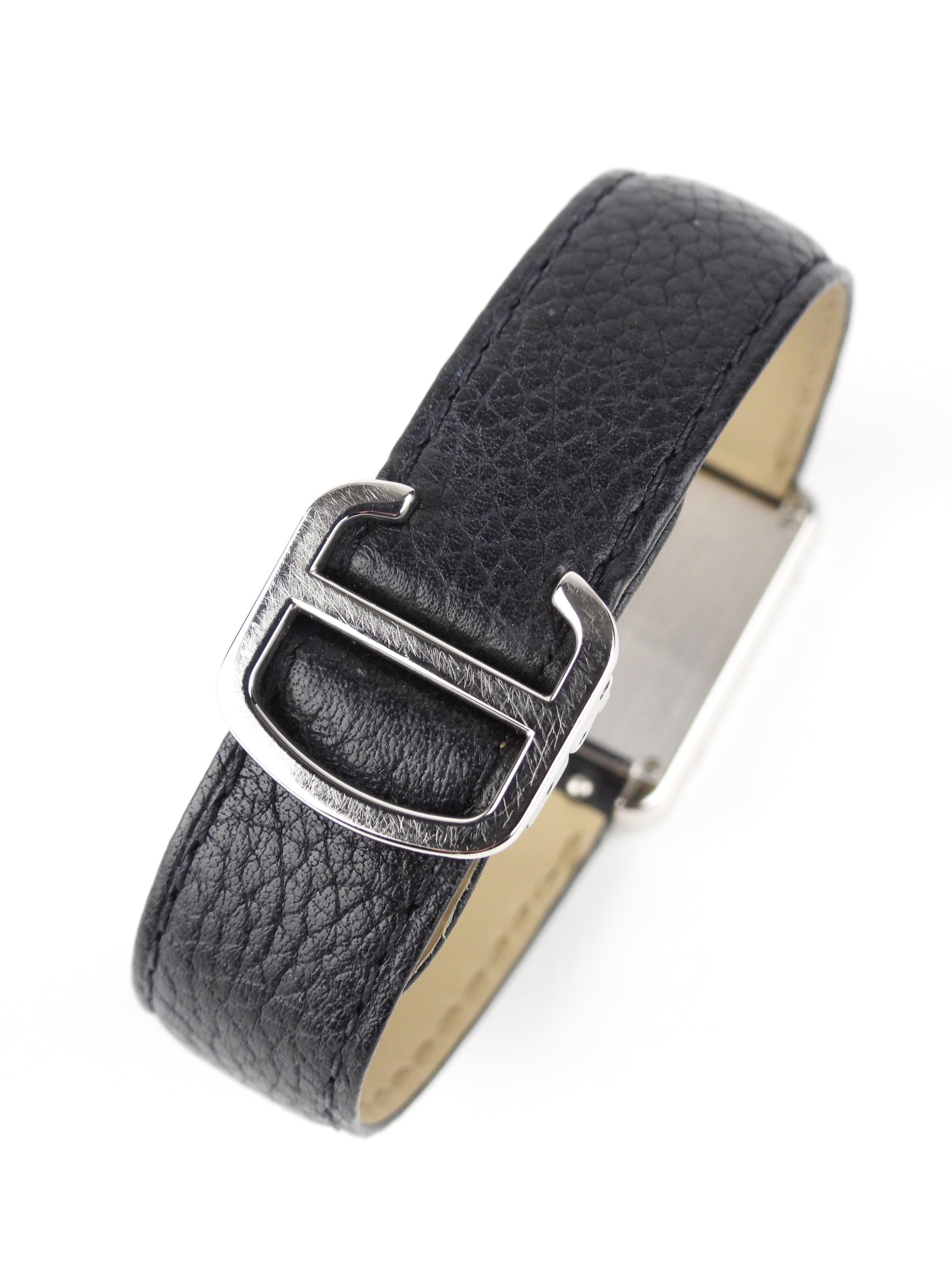 Cartier Tank Solo 22mm Stainless Steel Watch with Black Leather Band - Luxury Unisex Timepiece for Business & Formal Occasions