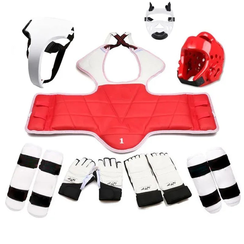 Taekwondo Protective Gear Set - 5 Piece Full Body Armor with Helmet, Chest Protector & Kickboxing Gloves for Martial Arts Training | Perfect for Sparring, Competition & Self-Defense Practice
