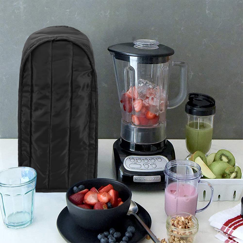 Premium Blender Dust Cover - Stand Mixer & Coffee Maker Appliance Protector | Anti-Fingerprint Polyester Kitchen Cover | Dustproof & Stain Resistant | Perfect for Kitchen Countertop Organization & Appliance Protection (Black)