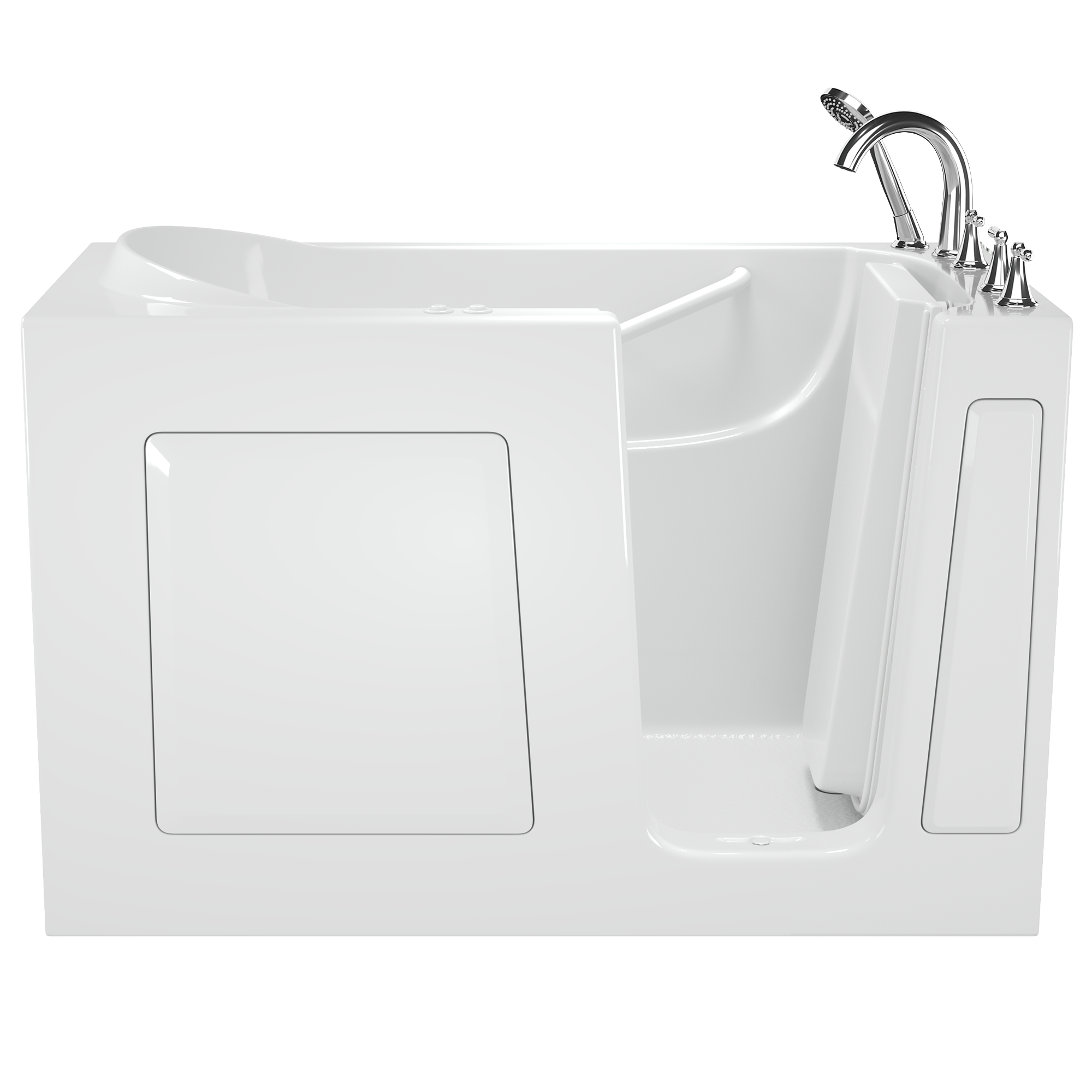 60 x 30 Inch Gelcoat Walk-In Bathtub with Air Spa & Whirlpool System - Right Hand Drain & Faucet - Ideal for Elderly & Mobility Impaired Users (ADA Compliant)