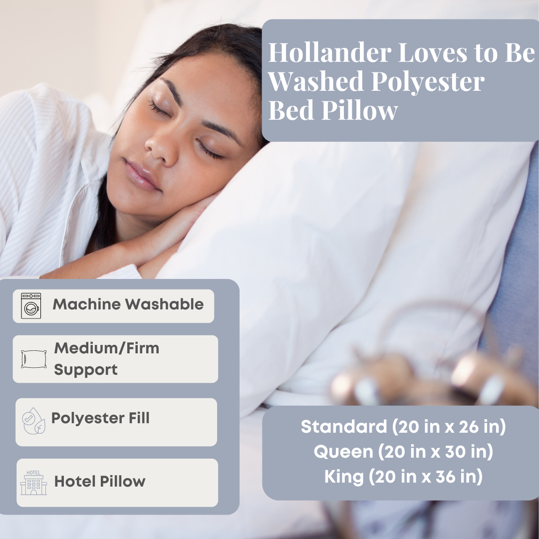 Soft & Supportive Polyester Bed Pillow - Medium Firm Washable Pillow for Back, Neck & Side Sleepers | Perfect for Home, Hotel & Travel Use