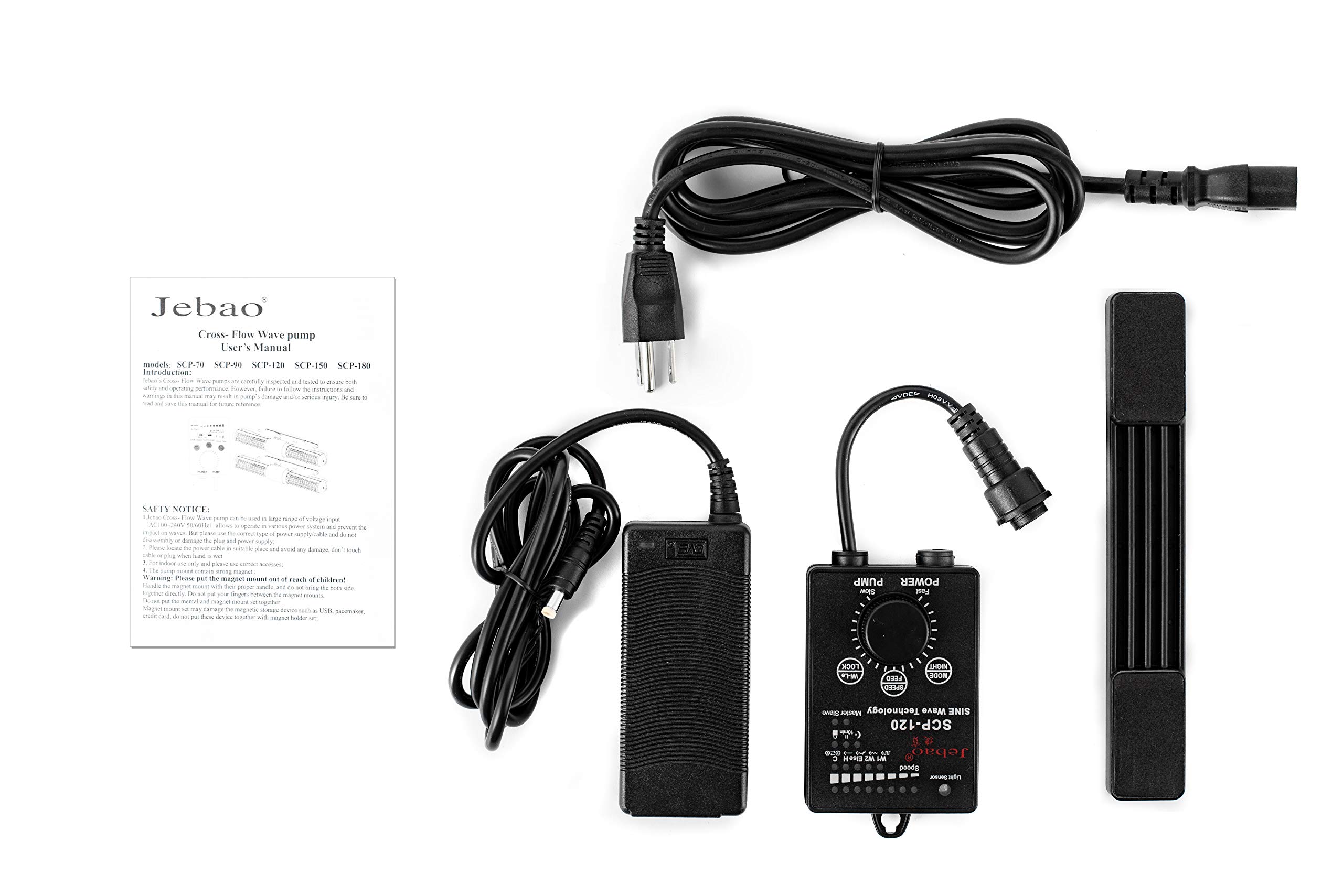 Jebao SCP-120 Sine Wave Cross Flow Pump with Controller for Aquarium, Fish Tank & Saltwater Reef - Powerful & Quiet Water Circulation for Marine Life