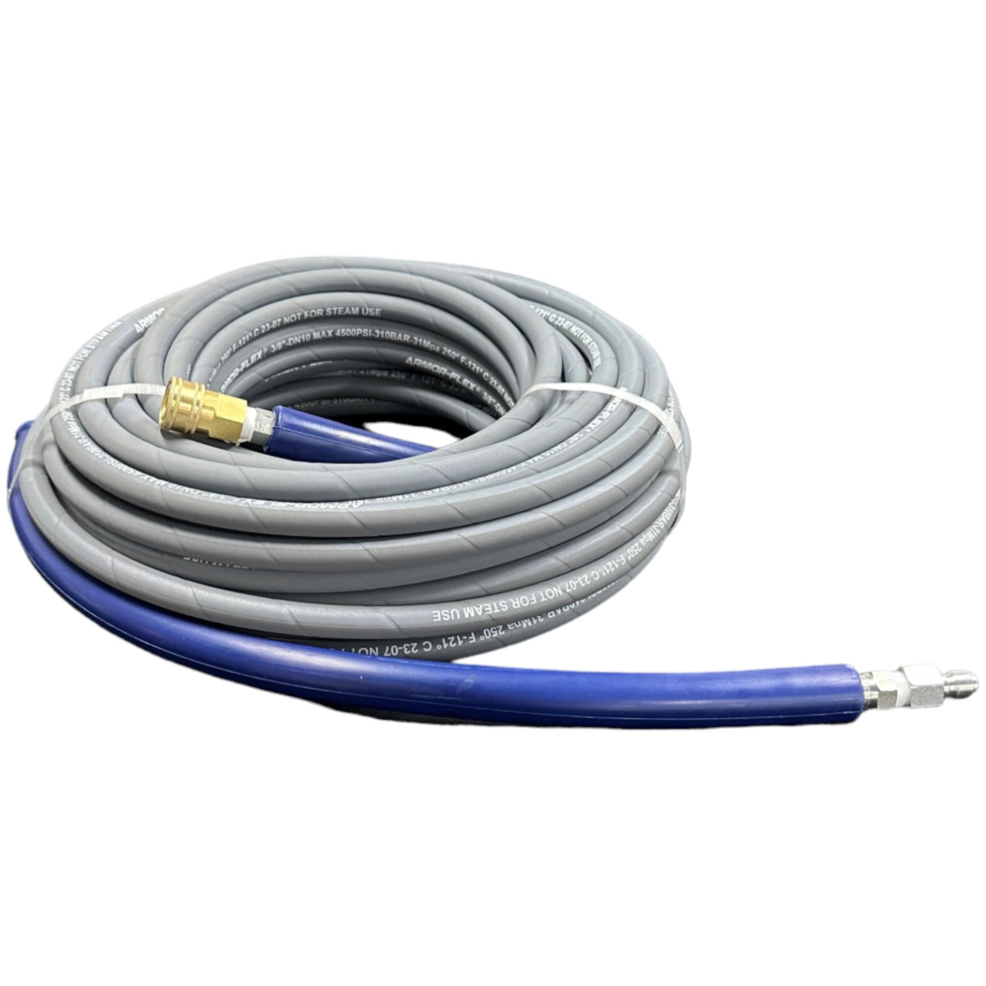 CHA1001GB 3/8 Inch x 100 Feet Non-Marking 4000 PSI Pressure Washer Replacement Hose with Quick Connect - Perfect for Car Washing, Deck Cleaning & Outdoor Equipment Maintenance