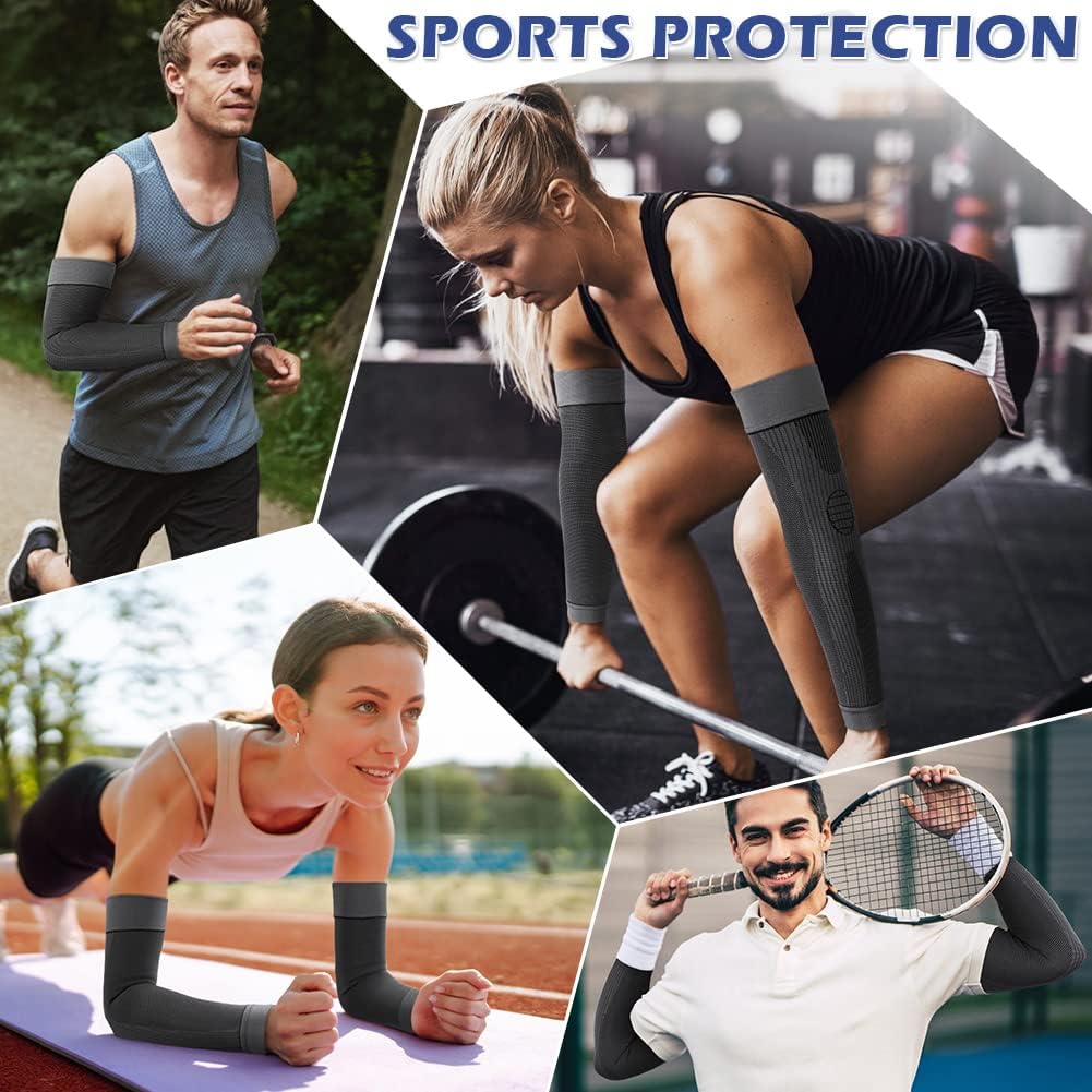 Beister Compression Arm Sleeves for Men & Women - Elbow Support & Full Arm Protection - Non-Slip Sports Braces for Basketball, Tennis, Gym & Workout Recovery