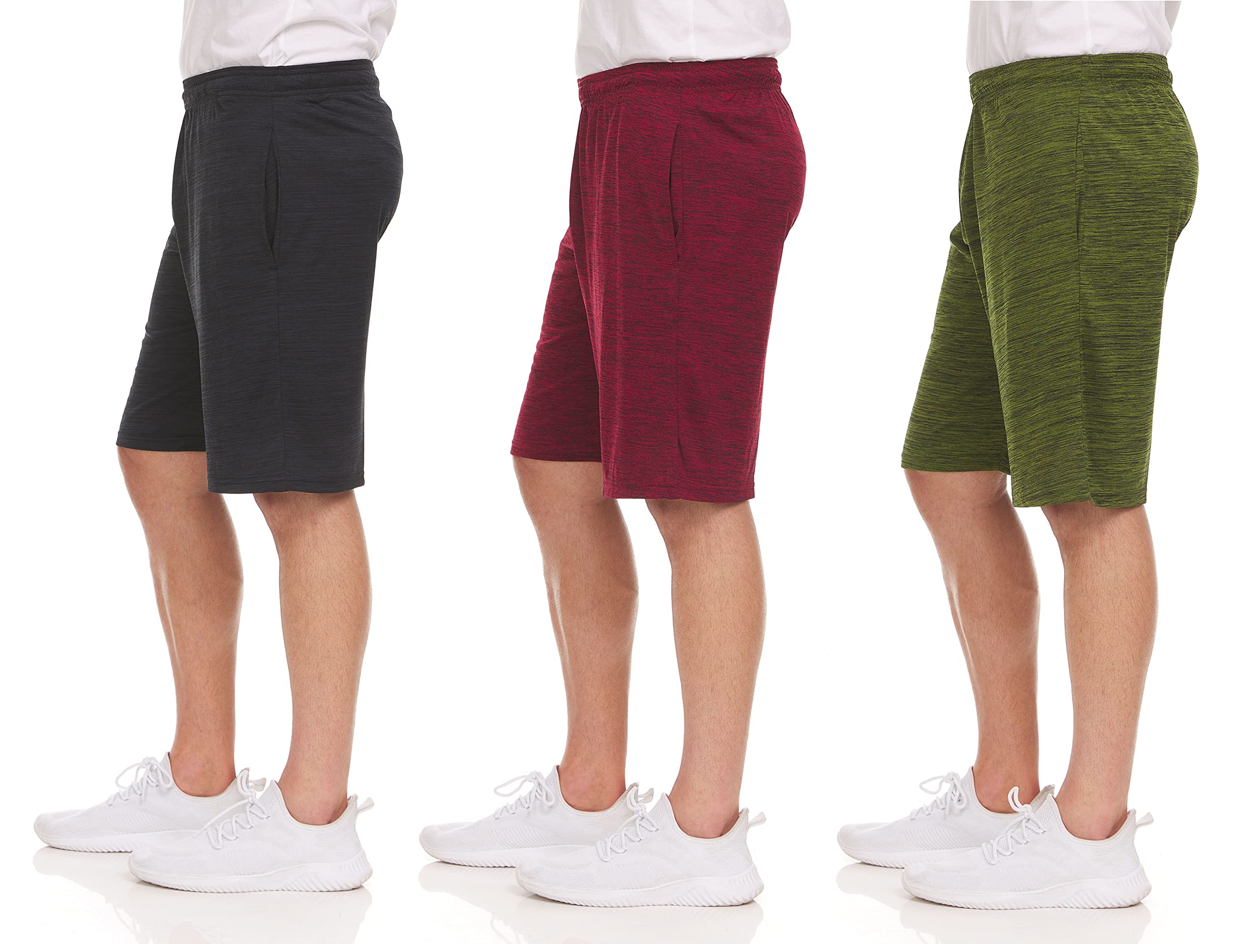 3 Pack Men's Athletic Shorts with Pockets - Gym Workout & Basketball Shorts (Sizes S-3XL) | Perfect for Running, Training & Casual Wear