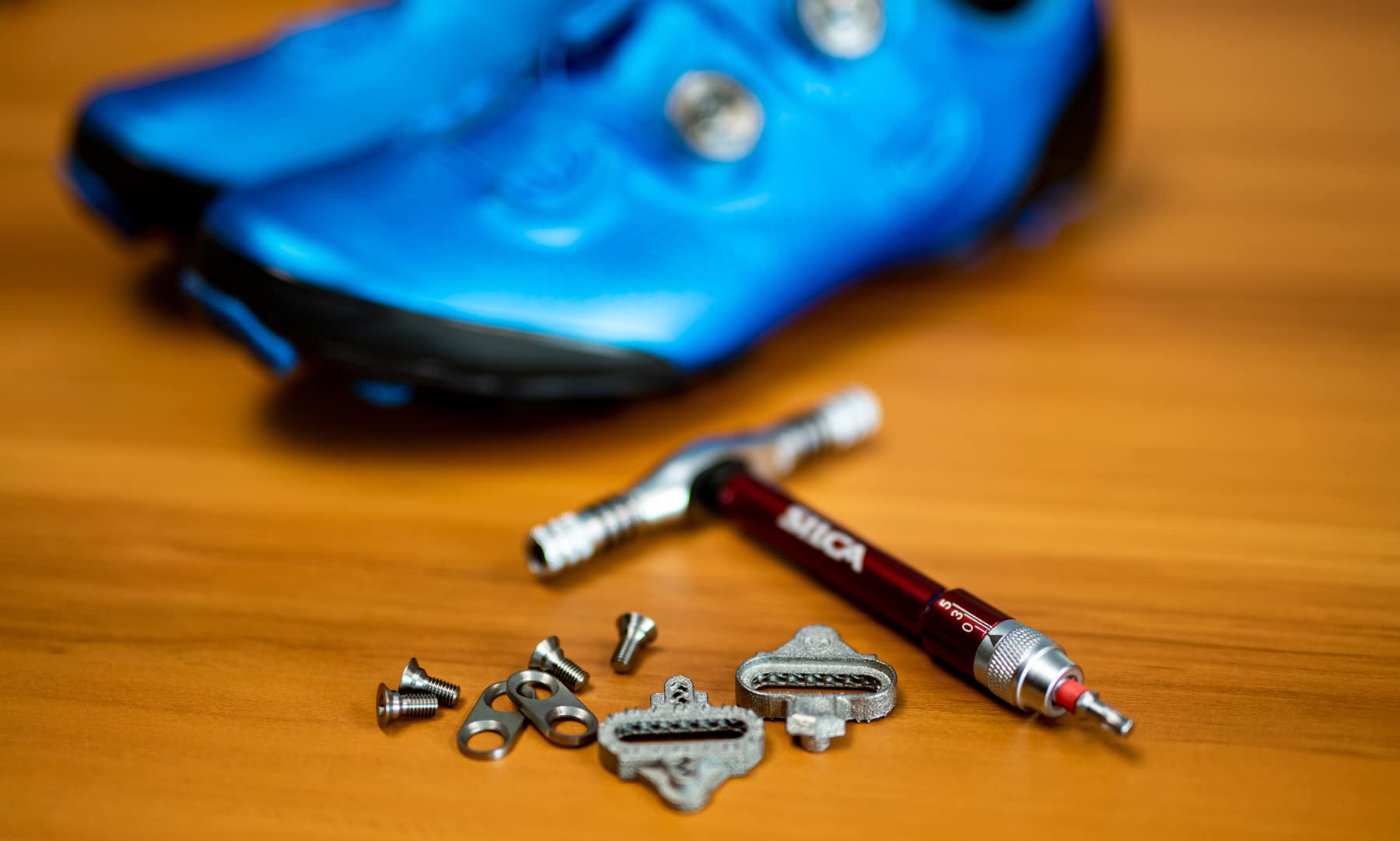 SILCA 3D Printed Titanium Cleat Kit for Shimano SPD Pedals - 1 Pair with Titanium Screws & Plates | Perfect for Road Cycling, Mountain Biking & Indoor Training