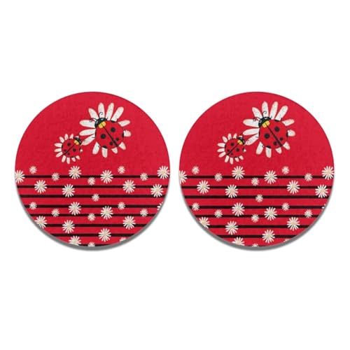 Red Ladybug Daisy Stripe